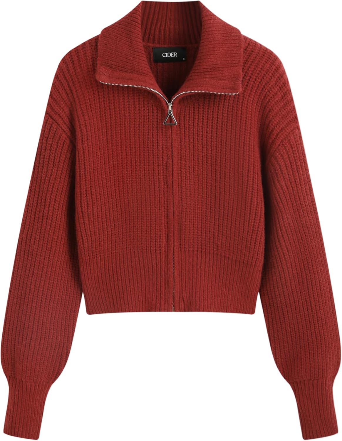 CIDER Zip Up Cardigans for Women Fall Trendy Long Sleeve Chunky Cardigan Knit Open Front Collared Zipper Cardigan