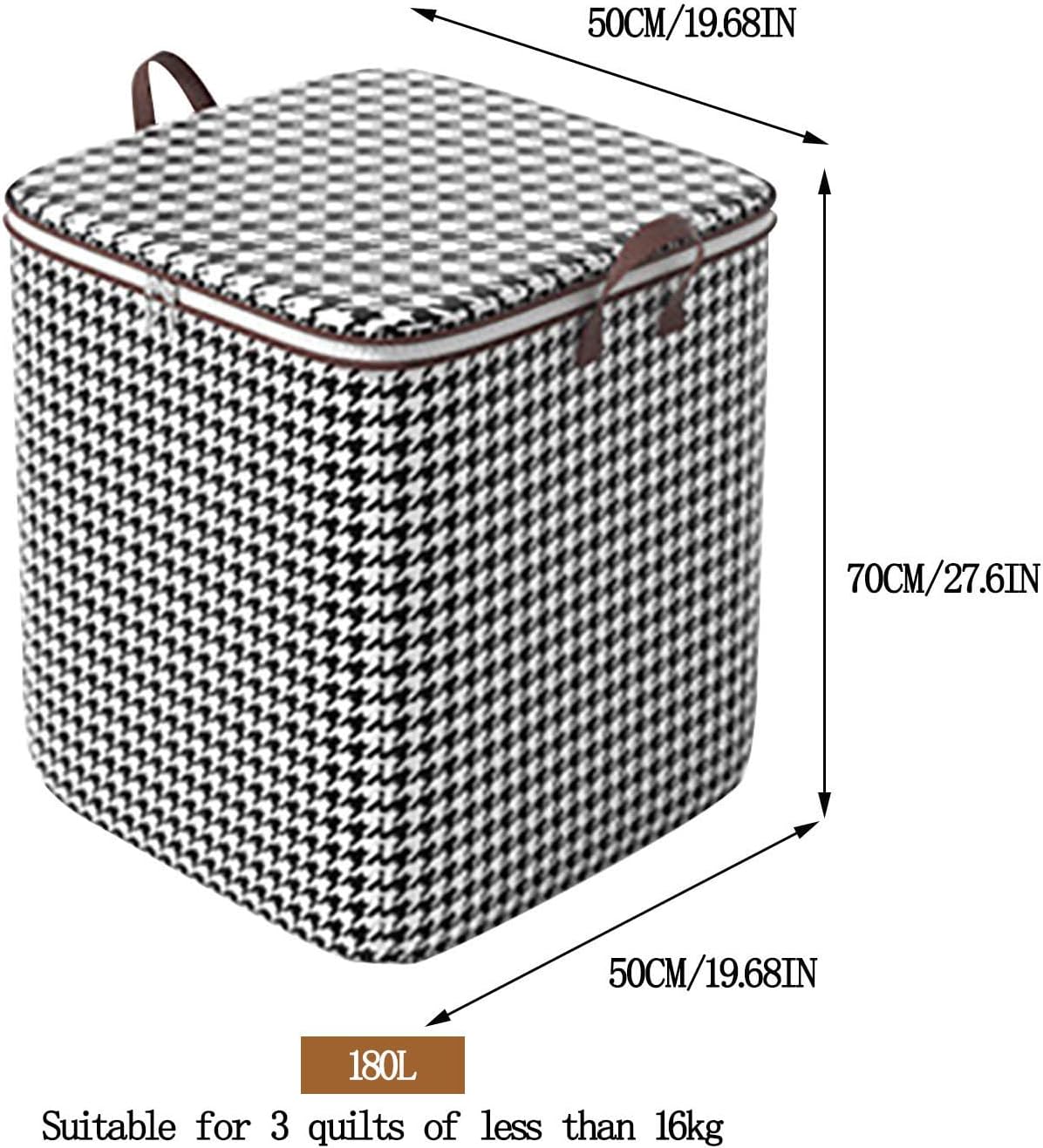 Clothes Storage Bag, Large Storage Container with Reinforced Handle and Sturdy Zipper, Foldable Portable Storage Bag for Bedding Clothing Blanket Pillows (28''x20''x20'')