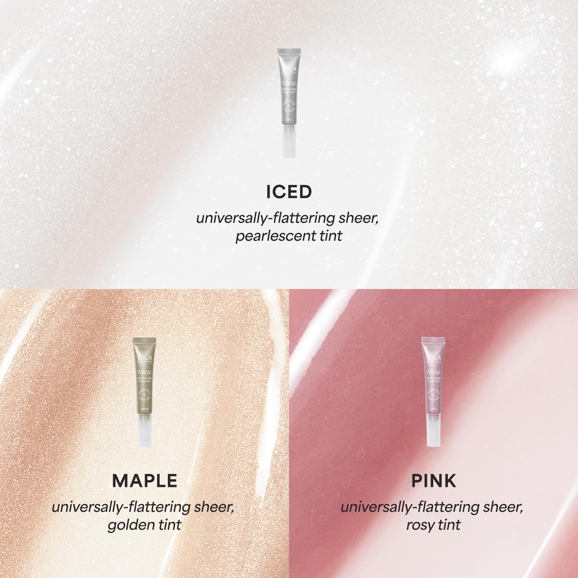 TULA Skin Care Glaze Plumping Lip Treatment - Hydrating & Glossy Lip Balm with Hyaluronic Acid & Peptides, 0.28 oz.