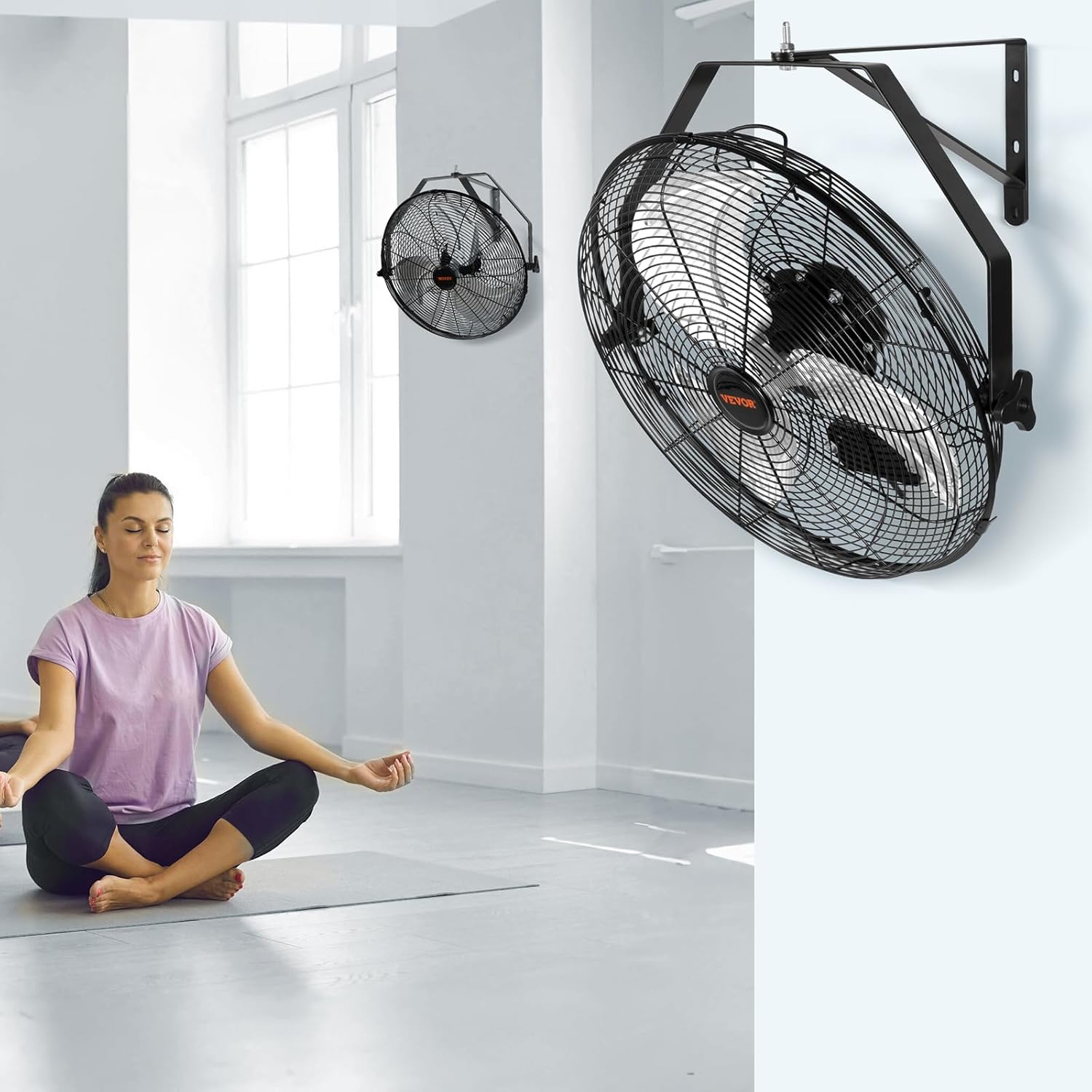 VEVOR Wall Mount Fan, 2 PCS 18 inch Waterproof, 3-speed High Velocity Max. 4000 CFM Industrial Wall Fan for Indoor, Commercial, Residential, Warehouse, Greenhouse, Workshop, Basement, Garage,Black