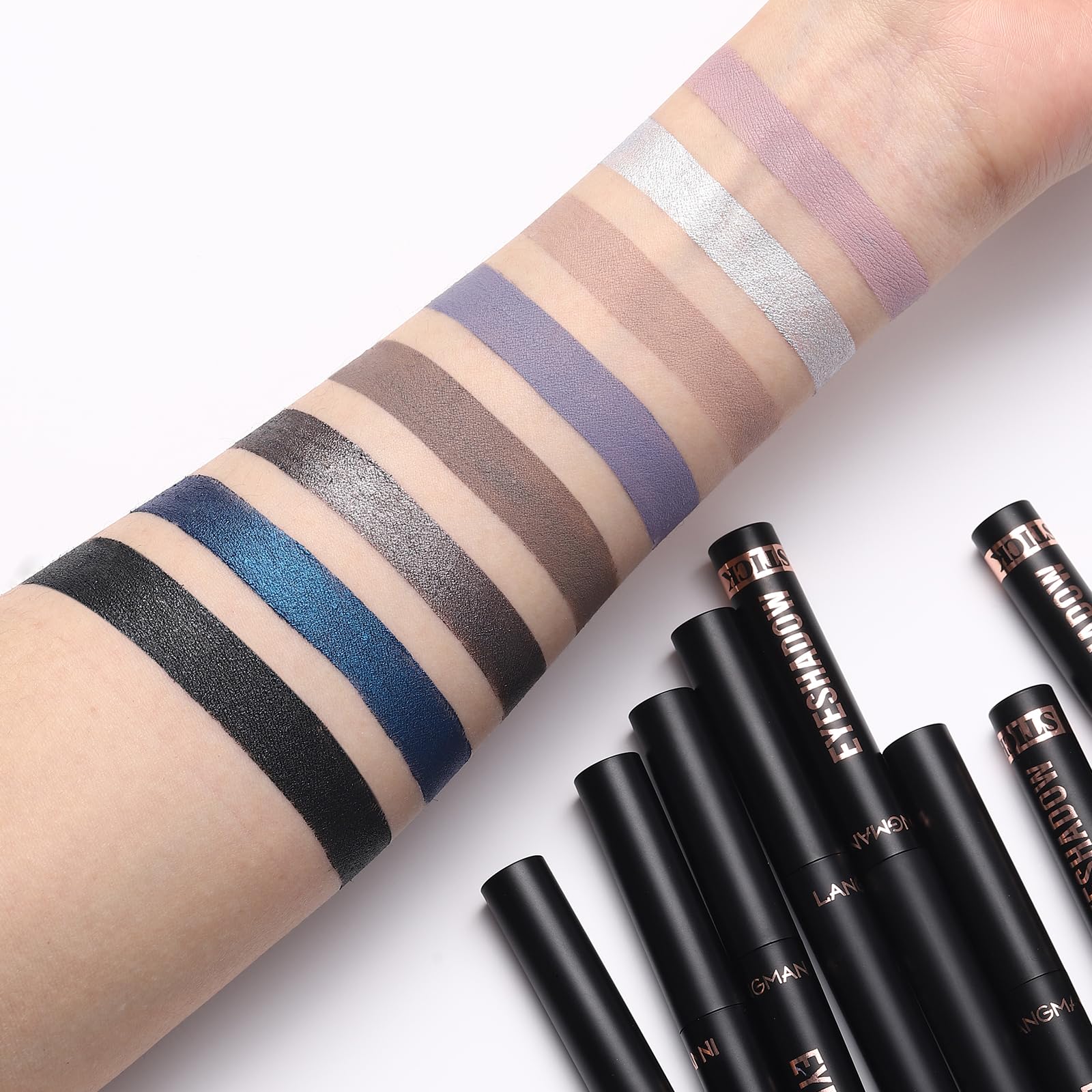 Jolilab Eyeshadow Stick Set, 8 Colors Matte Professional Bright-Colored Contouring and Highlight Eyeshadow Stick, Cream Waterproof Long Lasting High Pigmented Eye Shadow. (8, EYESHADOW B)