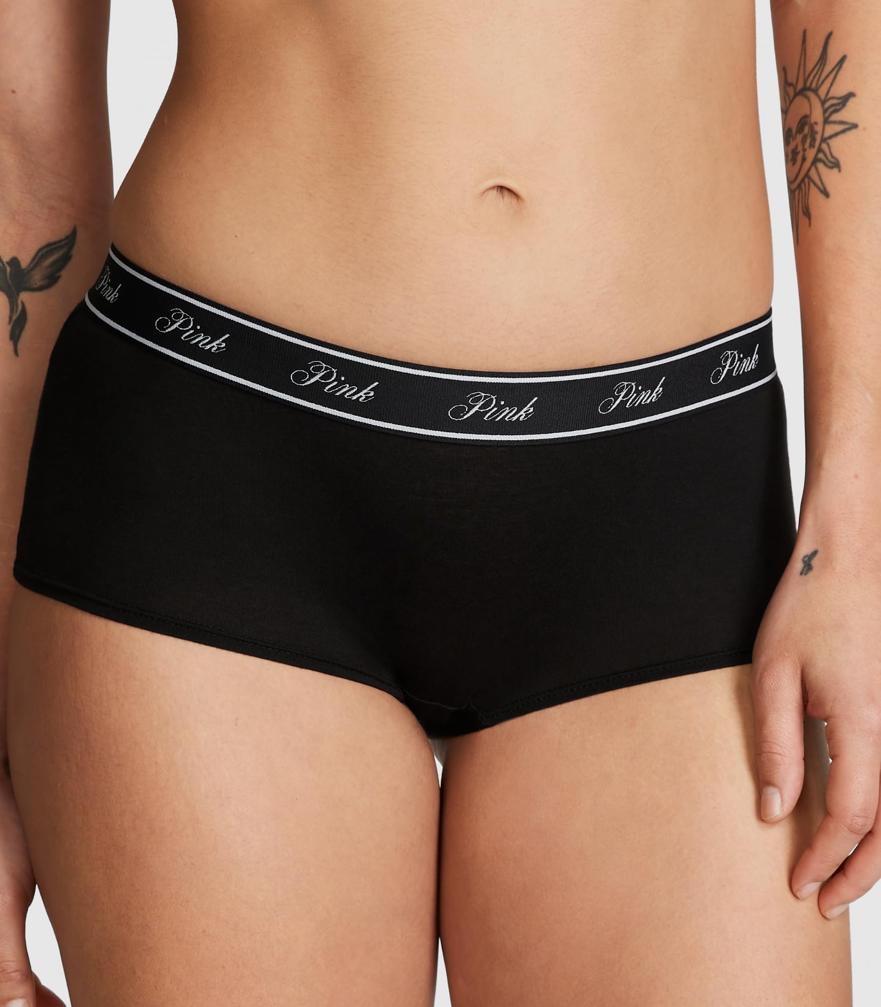 Victoria's Secret PINK Cotton Logo Boyshort Panty Pack, Panties for Women, Fall Basic Pack, M