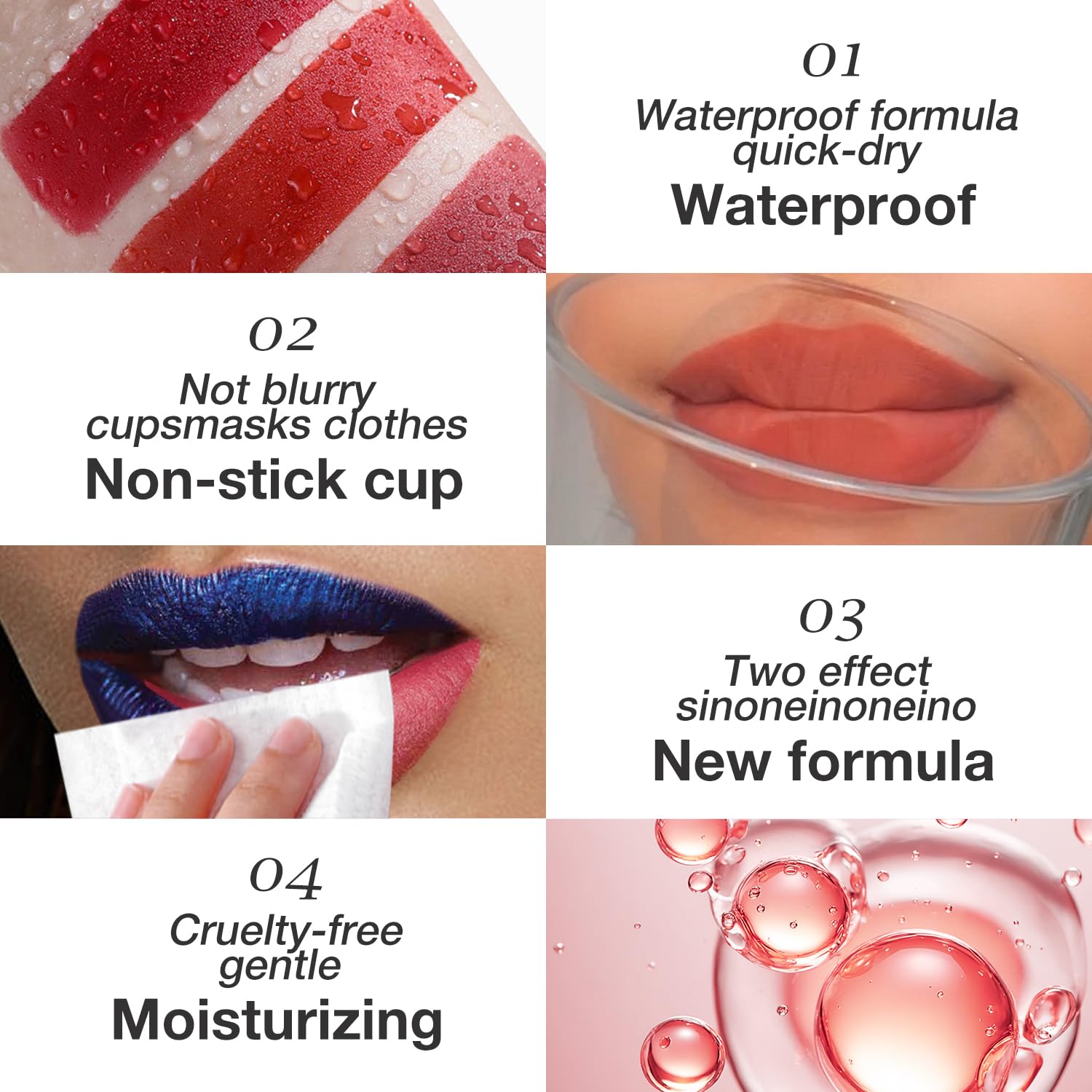 Jolilab Quick Lip Stain Peel Off,Wipe Off,Waterproof,Transfer proof,Highly Pigmented,Ultra Long Lasting Peel Off Lip Makeup With Matte finish for All-day Wear.(#03+04)