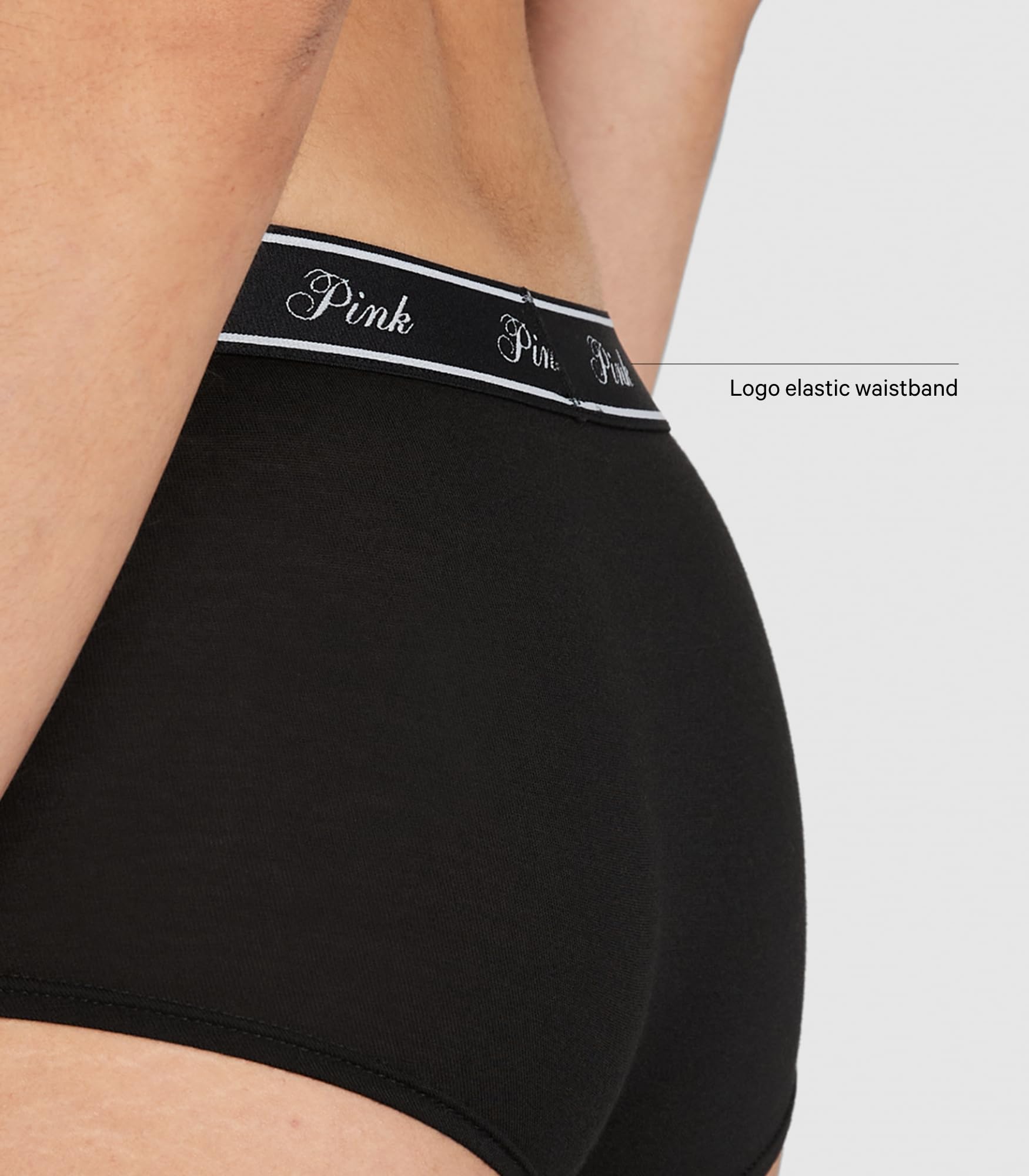 Victoria's Secret PINK Cotton Logo Boyshort Panty Pack, Panties for Women, Fall Basic Pack, M