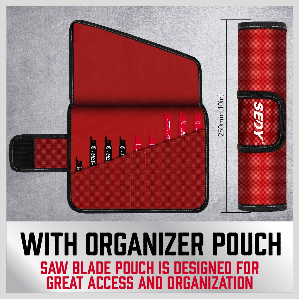 36-Piece Ultimate Reciprocating Saw Blade Set - Premium Saw Blades, Durable Wood & Metal Cutting Blades with Storage Pouch, Long-Lasting Pruning Blades