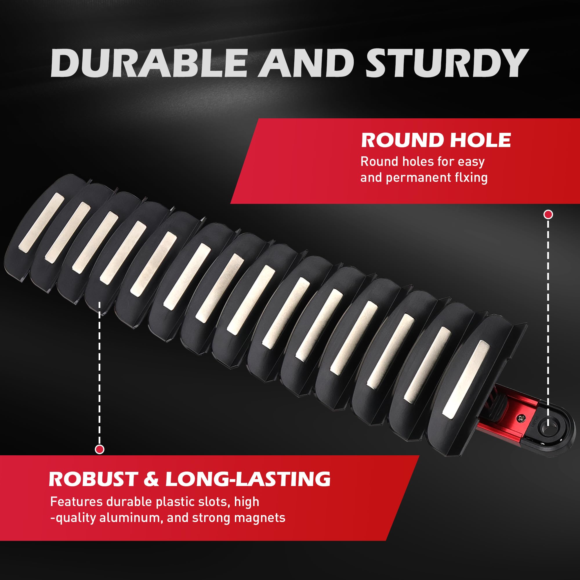 2-Pack Magnetic Wrench Organizer, 32-Slot Premium Wrench Rack Holder Tool Trays for Toolboxes Drawer Storage, SAE (1/4" - 1-1/16") & Metric (6mm - 24mm)