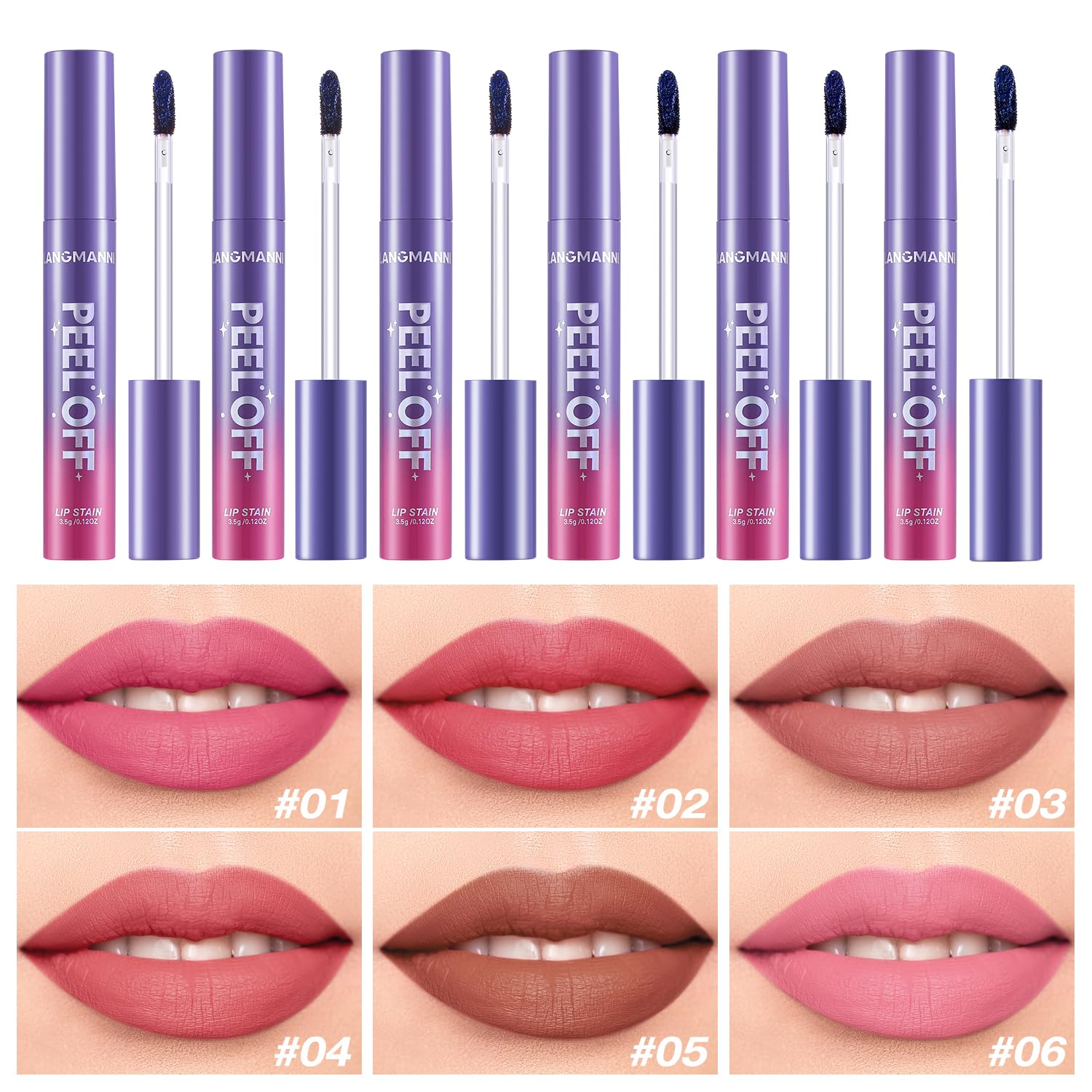 Jolilab Quick Lip Stain Peel Off,Wipe Off,Waterproof,Transfer proof,Highly Pigmented,Ultra Long Lasting Peel Off Lip Makeup With Matte finish for All-day Wear.(#03+04)