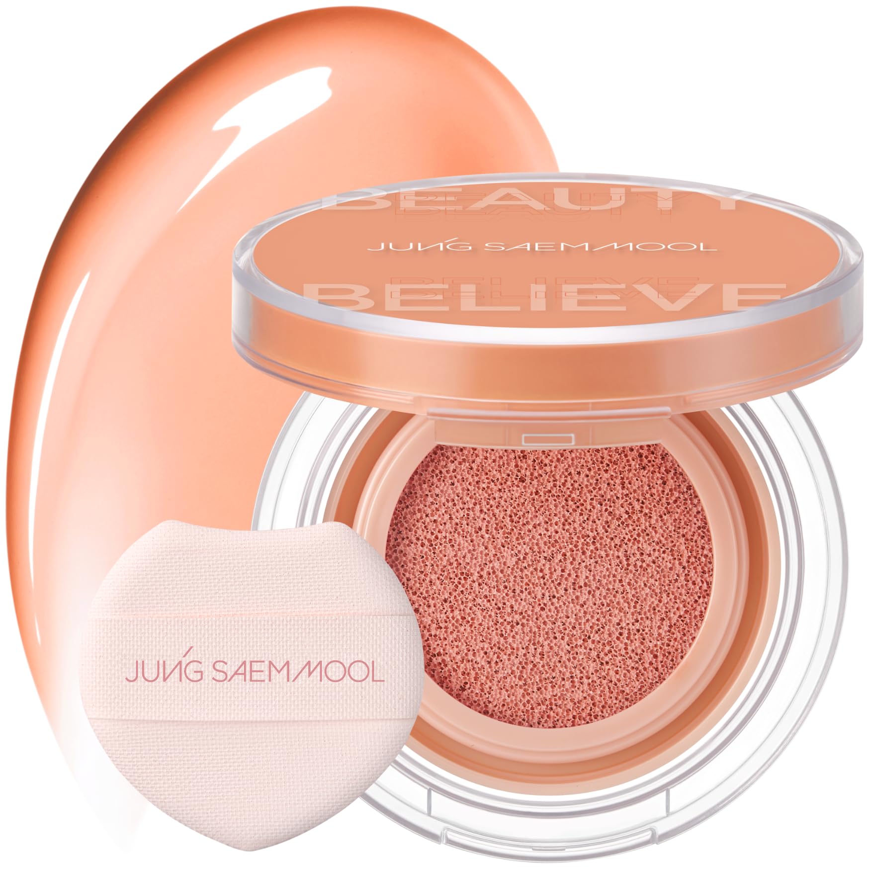 JUNGSAEMMOOL Artist Cushion Blush (Dewy Coral) | Easy to Blend, Lightweight, Hydrating Korean Makeup Cushion Blush for Dewy & Glowing Cheeks