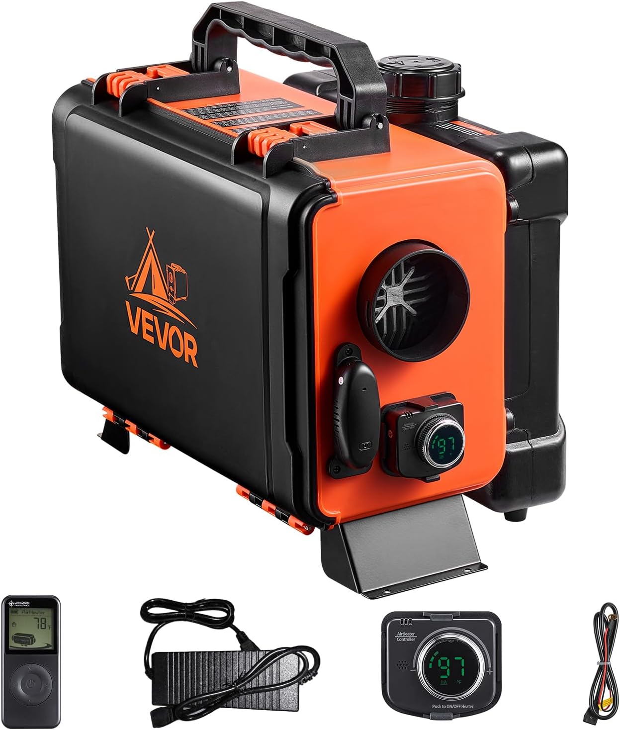 VEVOR Diesel Heater 8KW, DC 12V/24V, All in One Portable Diesel Air Heater with Bluetooth APP Control, Remote Control and LCD Screen, 1.9 Gal Fuel Tank for Trucks, Vans, RVs, Campers, and Garages