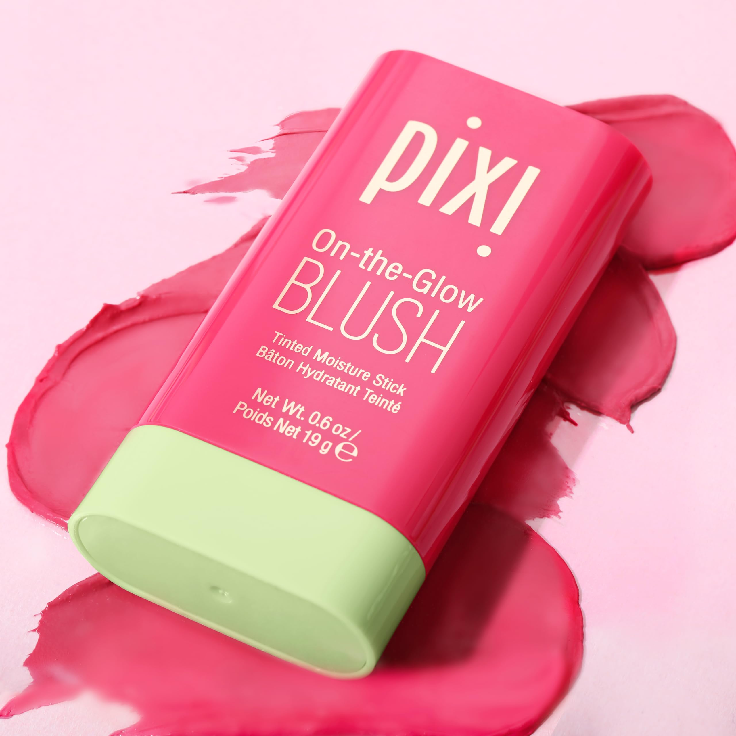 Pixi On-the-Glow Blush - Fleur, Hydrating Tinted Moisture Blush Stick with Ginseng, Aloe Vera & Fruit Extracts, For Cheeks & Lips, 19g / 0.6oz, Paraben-Free
