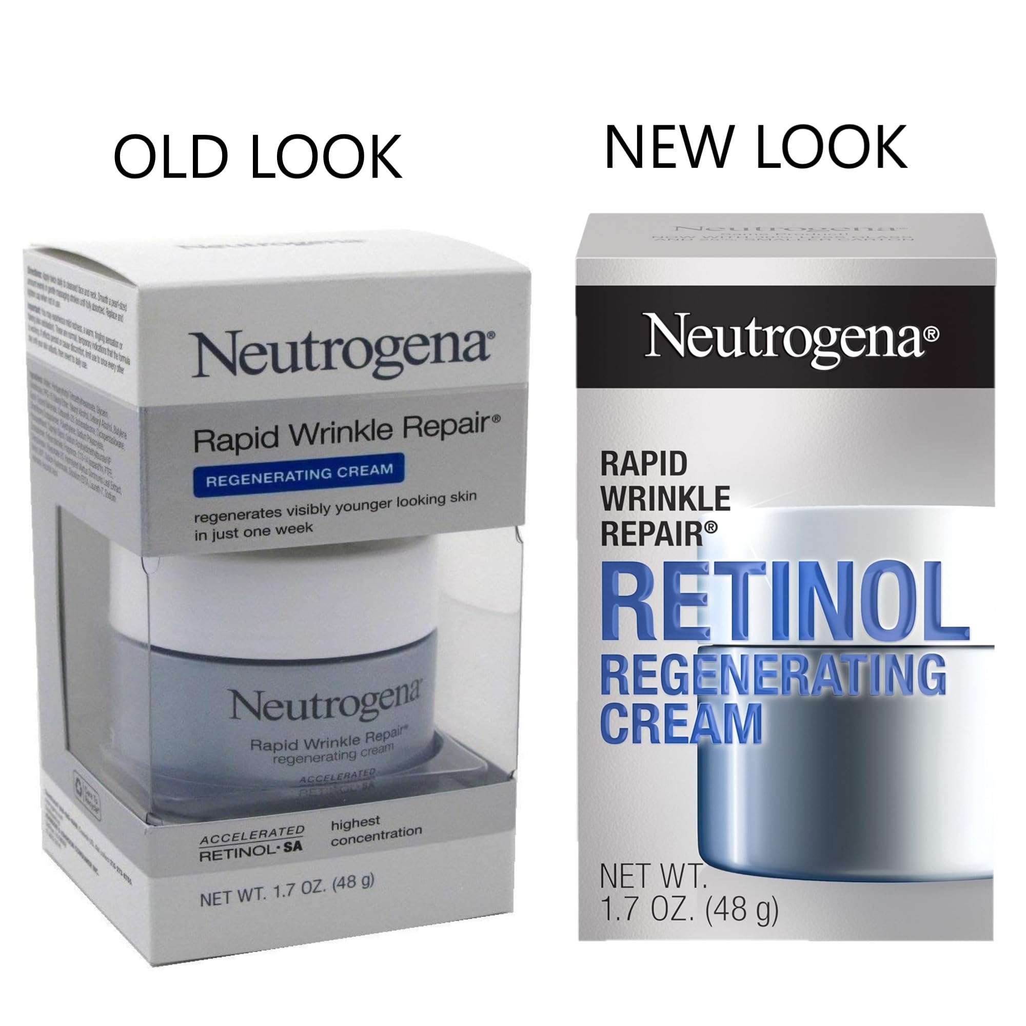 Neutrogena Rapid Wrinkle Repair Retinol Face Moisturizer, Daily Anti-Aging Face Cream with Retinol & Hyaluronic Acid to Fight Fine Lines, Wrinkles, & Dark Spots, 1.7 oz