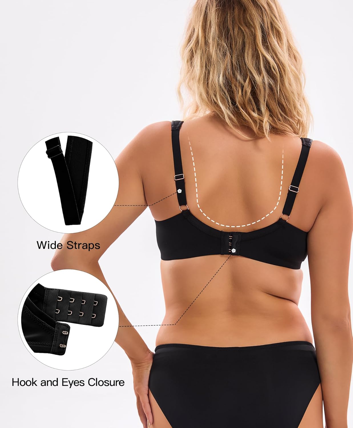 Women's Padded Push Up Bras Full Coverage Underwire Supportive Comfort T-Shirt Bras