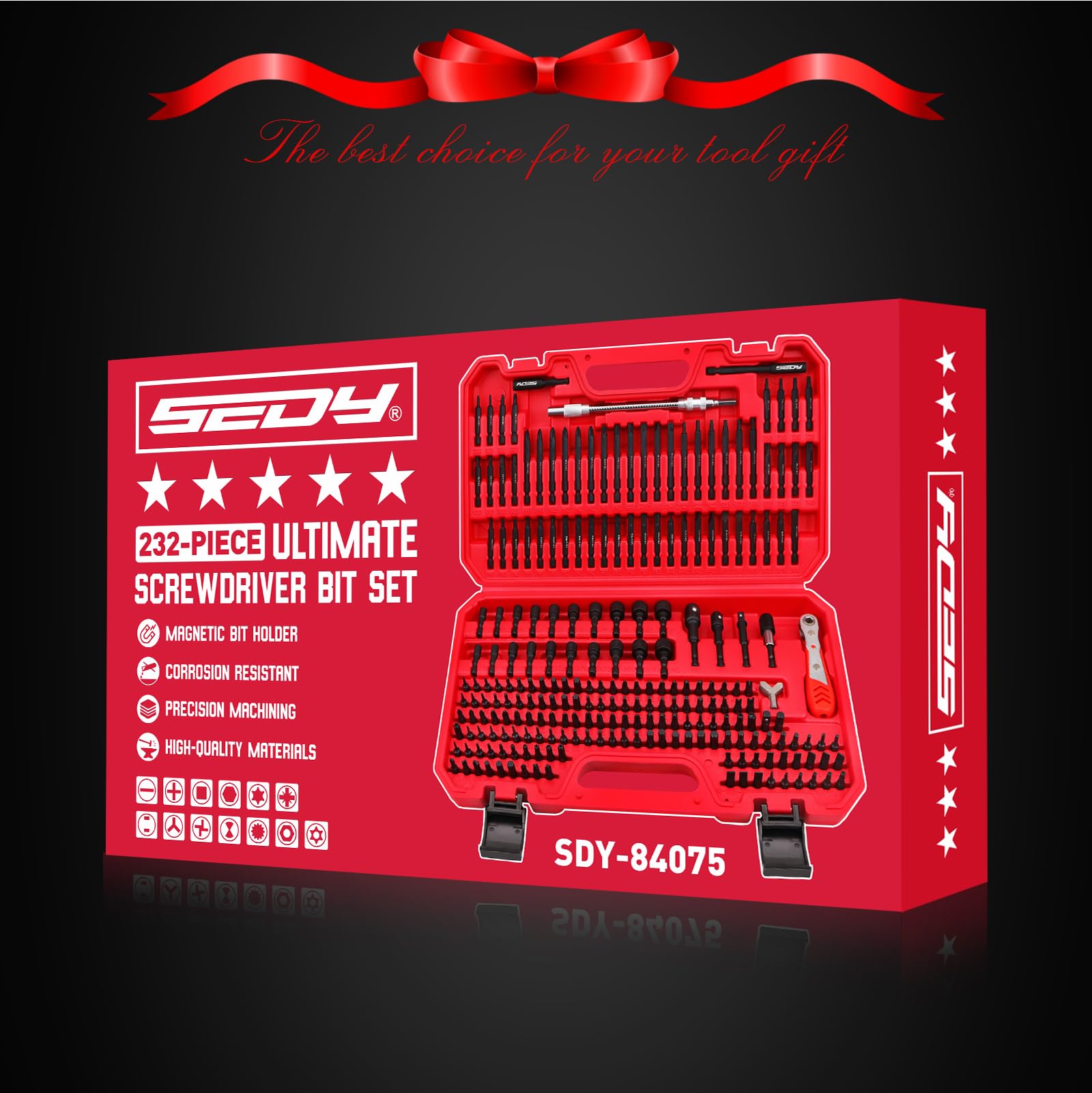 232-Piece Ultimate Screwdriver Bit Set, Cr-V Impact Driver Bit Set Includes Security Bits,Nut Driver, Ratchet Wrench and Bits Holder