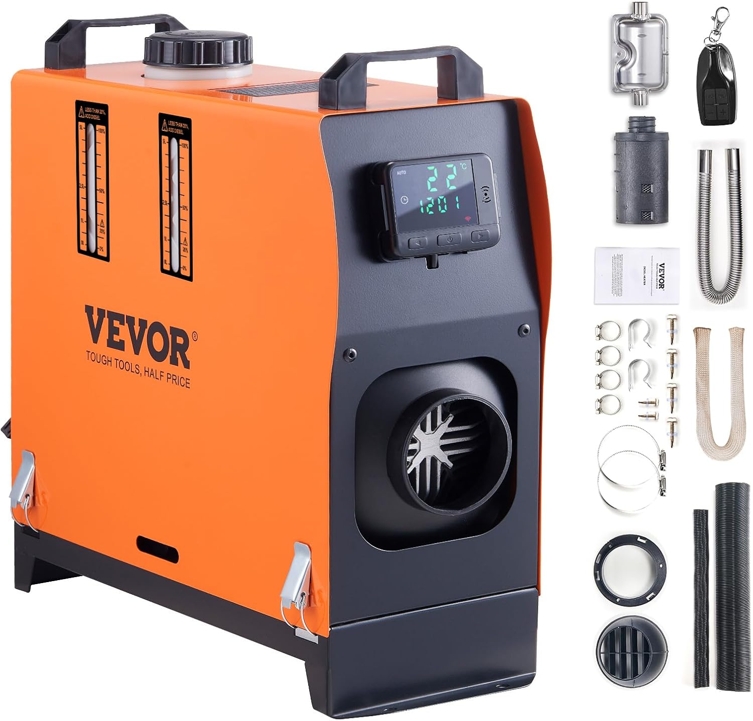 VEVOR 8KW Diesel Heater All in One, Diesel Air Heater with Bluetooth App Control, Portable Parking Heater Automatic Altitude Adjustment Max 18045 ft, Remote Control and LCD, for Vehicles