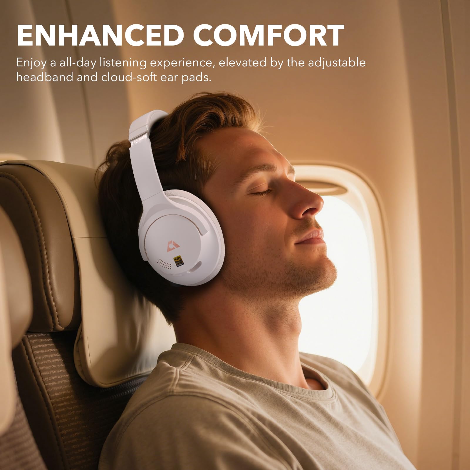 1Mii Y8+ Noise Cancelling Headphones Bluetooth, Wireless LDAC Hi-Res Audio, Custom EQ via App, 75H Playtime, Comfort Fit, Over Ear Headphones Foldable for Airplane Travel Home Office Black