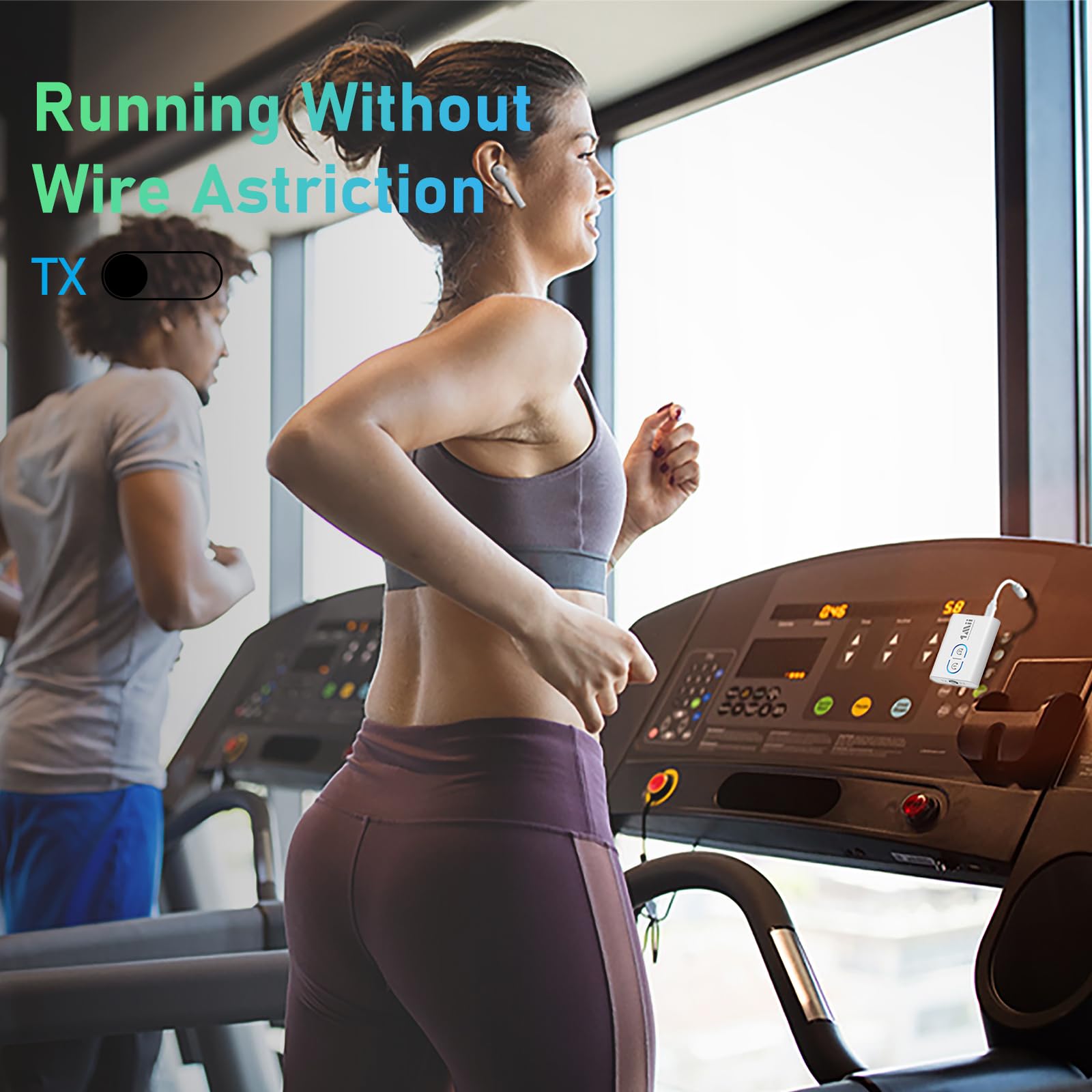 1Mii Bluetooth 5.3 Transmitter Receiver for TV to Wireless Headphones, Dual Link AptX Adaptive/Low Latency/HD Audio, Aux Adapter for Home Stereo, Airplane, Boat, Gym