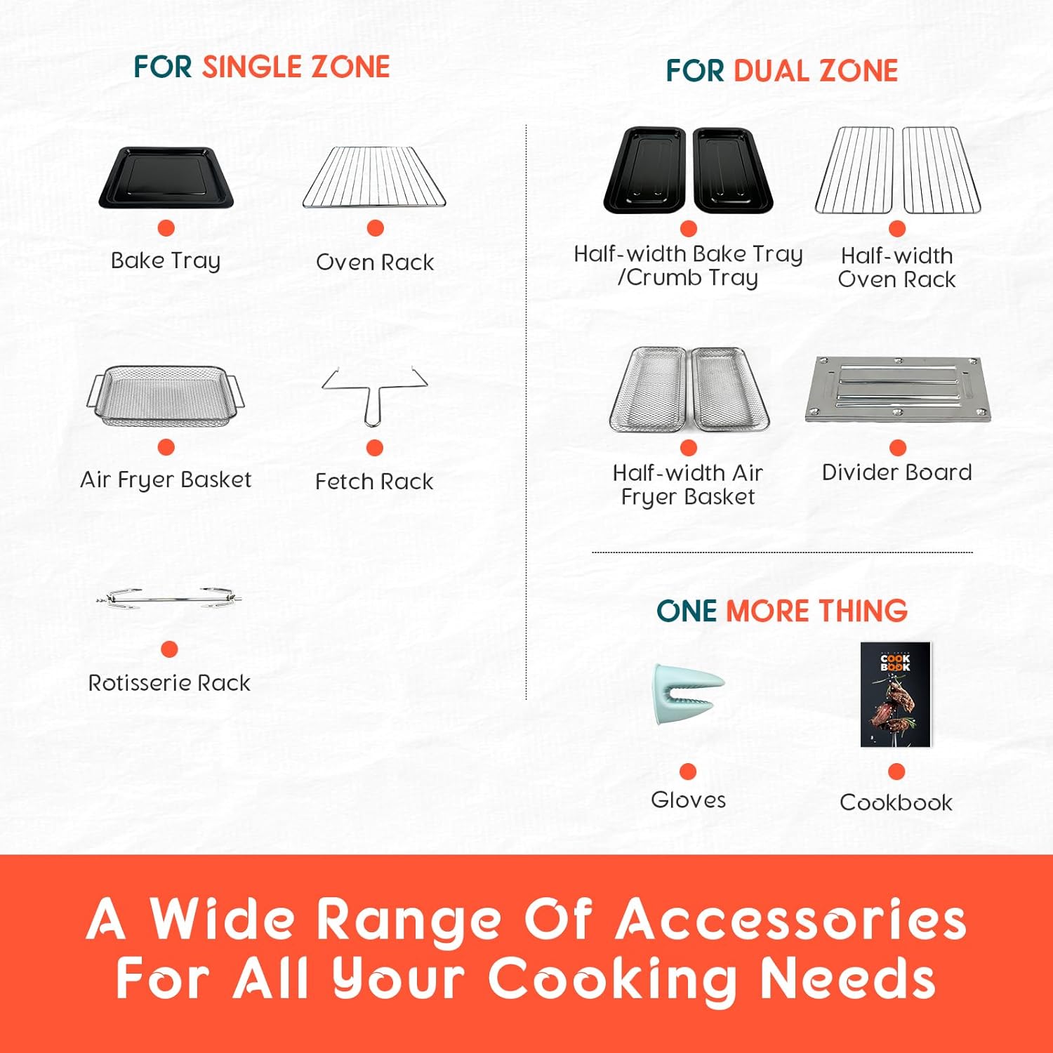 24Qt Dual Zone Air Fryer Oven with Rotisserie, Extra Large Double Air Fryers Mini Oven Digital 1800W 10 in 1 Airfryer Countertop Convection Toaster Oven Combo, Stainless Steel Inner, 360° Even Heating