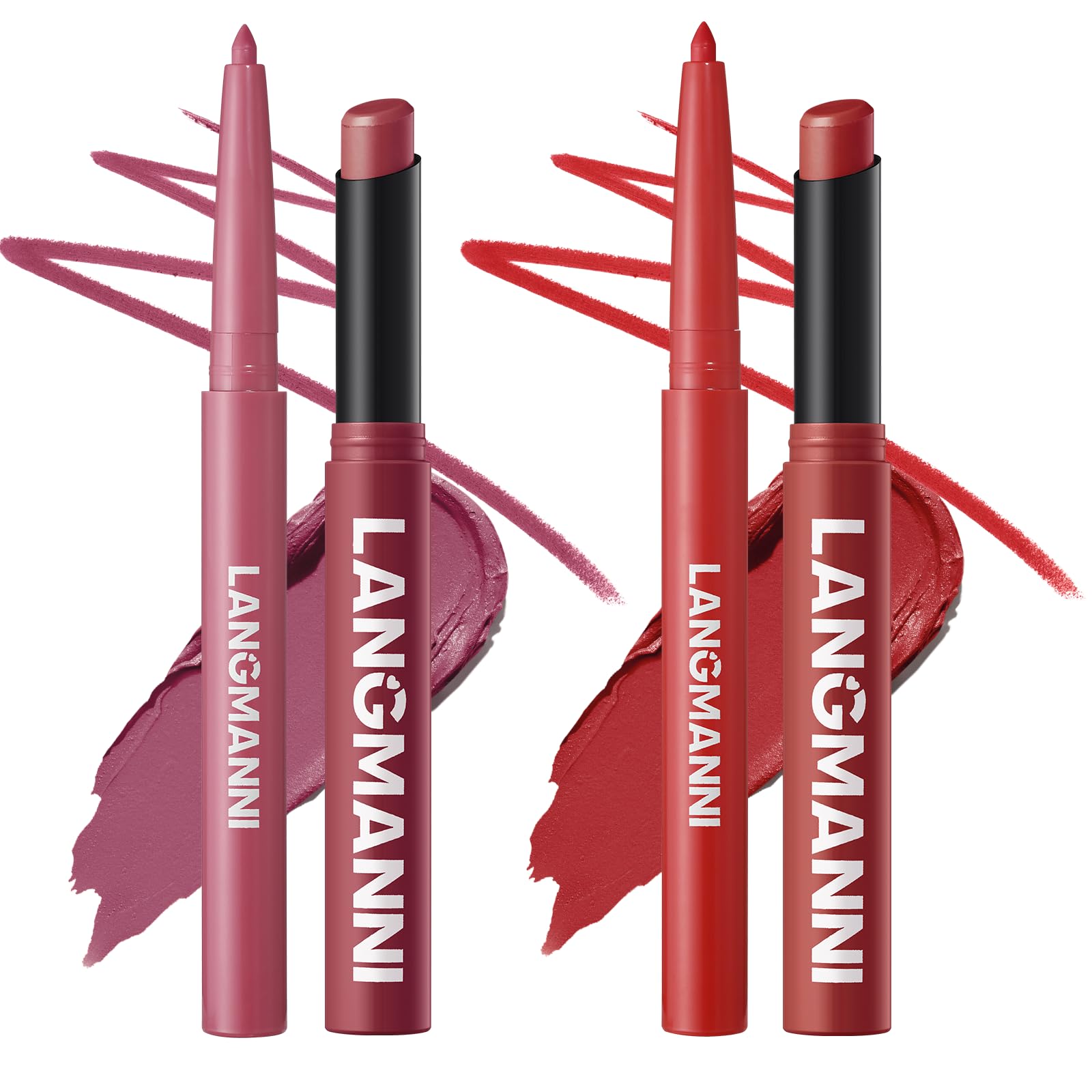 Jolilab 12Pcs Lip Set: 6 Colors Lip Liner+6 Colors Lipstick,Matte/Creamy,Smooth Creamy Texture,Long-Lasting,Bold/Nude Shades for Daily/Party, Vegan,Gift for Makeup Lovers.(Rich - Color Set B)