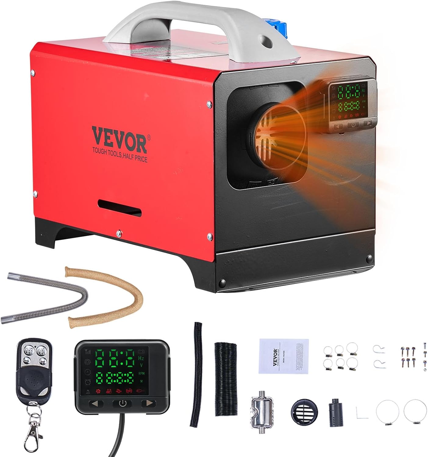 VEVOR 8KW Diesel Heater, Diesel Heater All in One with Automatic Altitude Adjustment, Max 18045 ft, Bluetooth App Control, Remote Control and LCD, Portable Diesel Air Heater for Vehicles and Outdoors