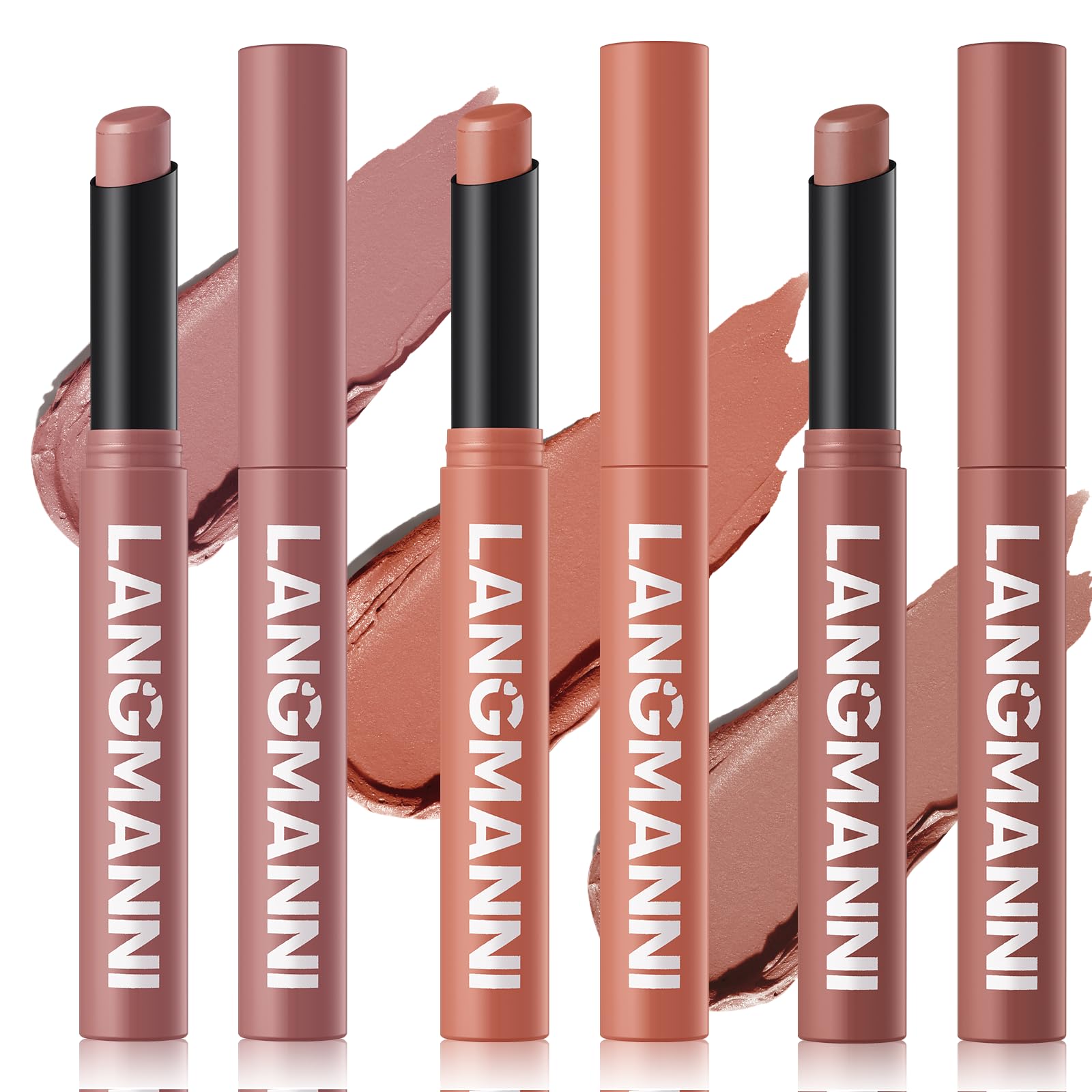 Jolilab 12Pcs Velvet Matte Lipstick Nude Matte Soft Dark Color Stick High Pigmented Long-Lasting Waterproof Lip Stick Lip Balm Beauty Cosmetics Gift for Girls and Women(01#-12#)