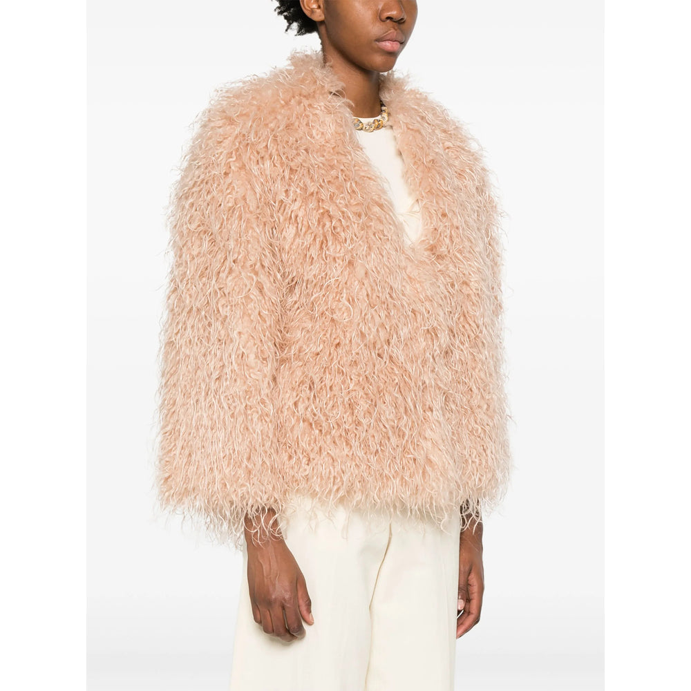 Forte Forte Neutrals Coats - Faux Fur Coats Women