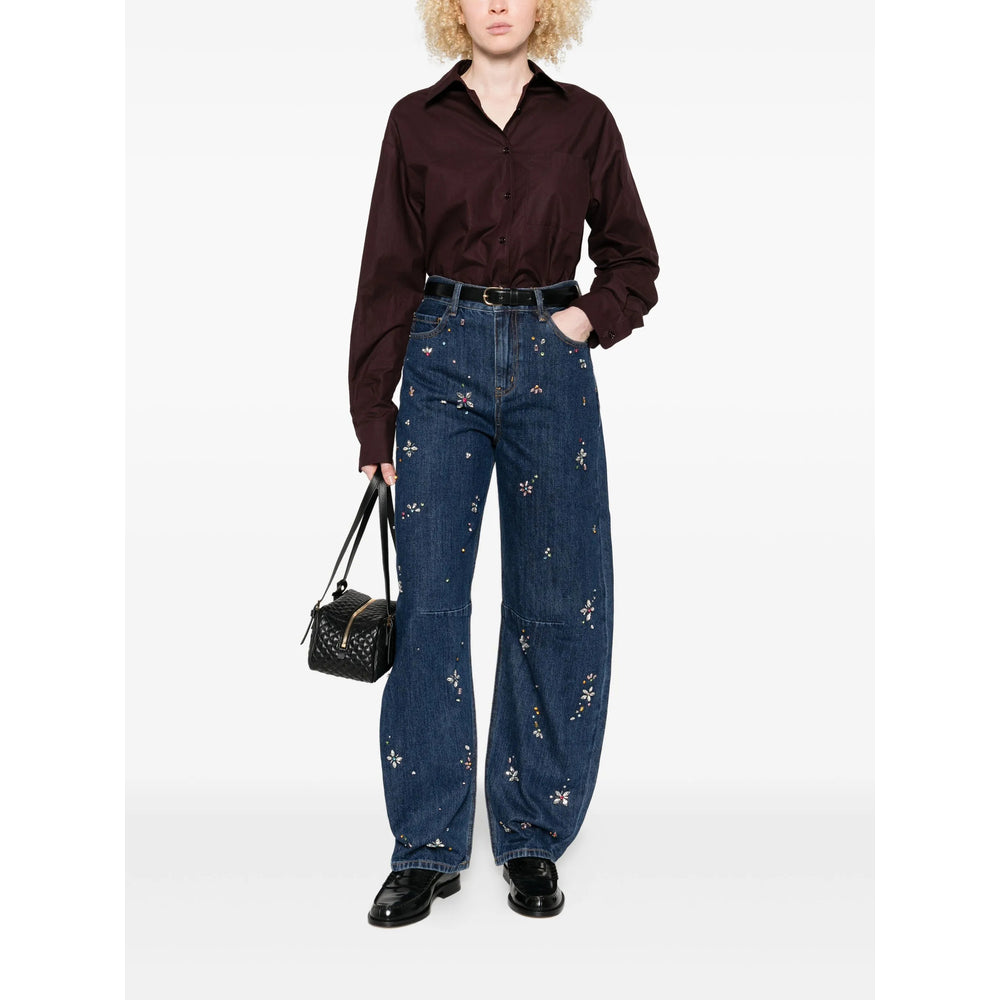 Self-Portrait Blue Denim - Wide-Leg Jeans Women