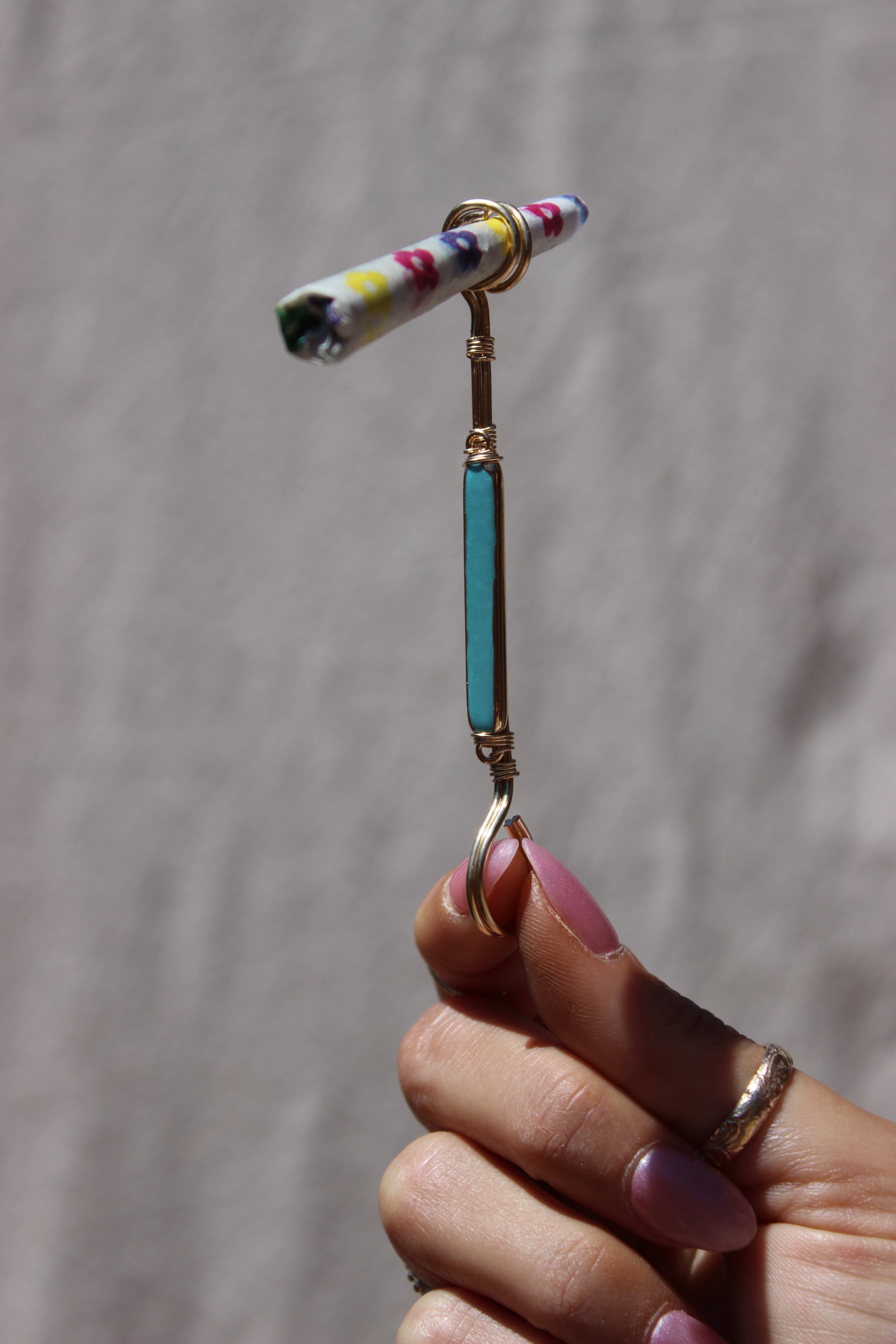 The Turquoise Bar Joint Holder by Toasted Jewelry