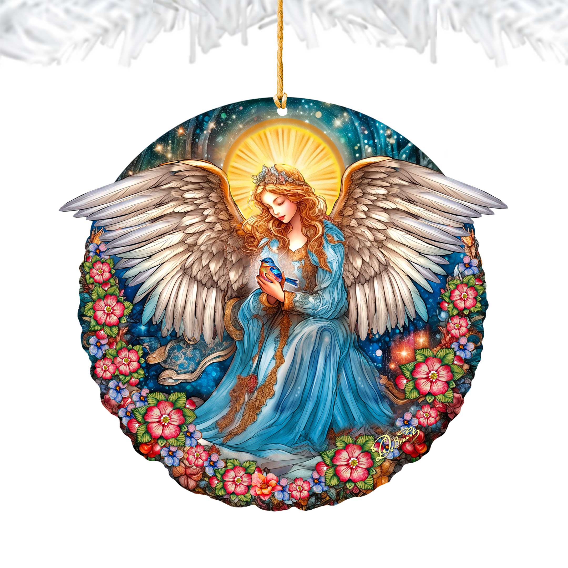 Guardian Angel of Serenity Holiday Wooden Ornaments by G. DeBrekht - Nativity Holiday Decor - 8652806
