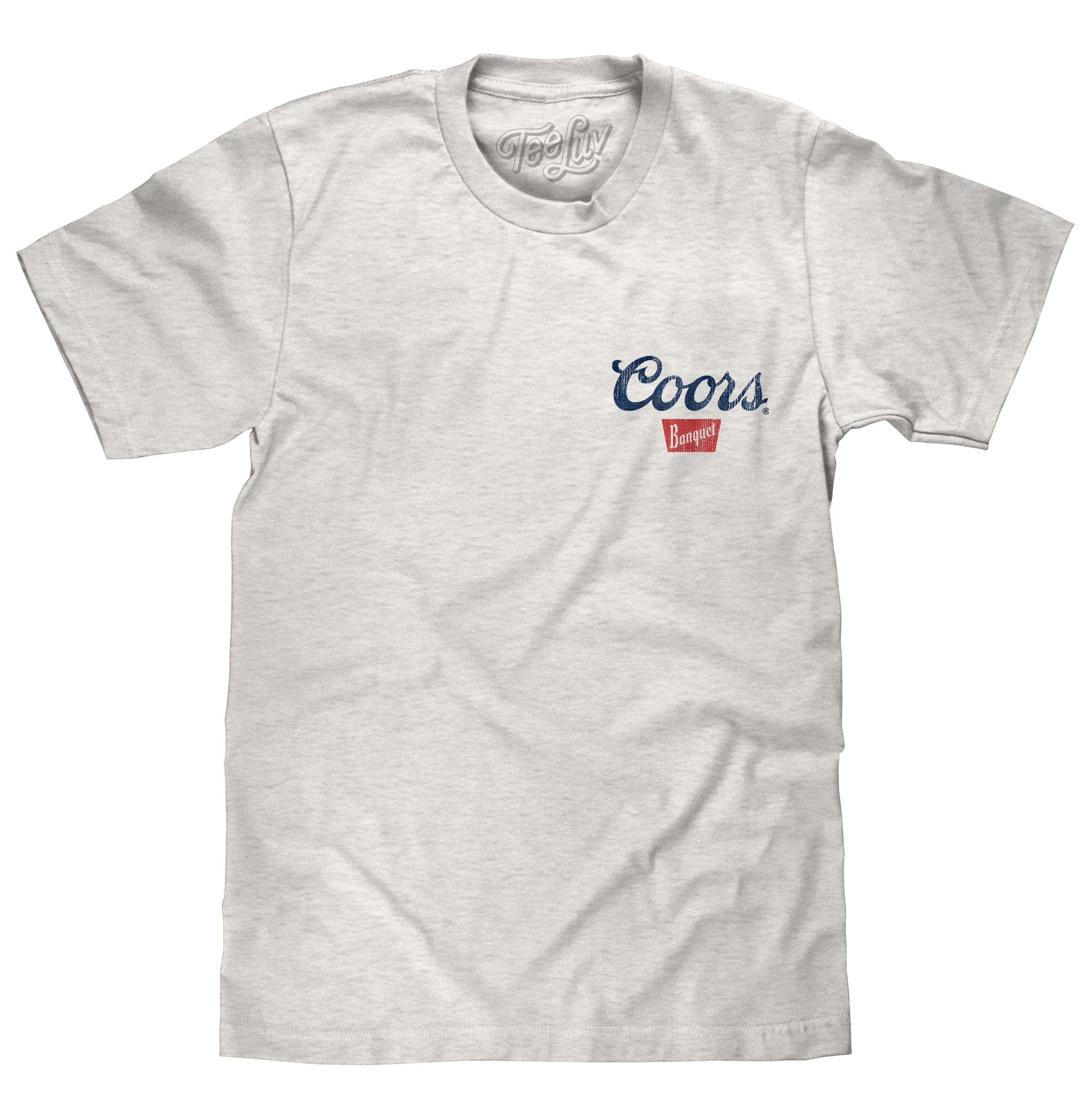 Coors Banquet Beer Front and Back Faded Graphic T-Shirt - Ash Gray