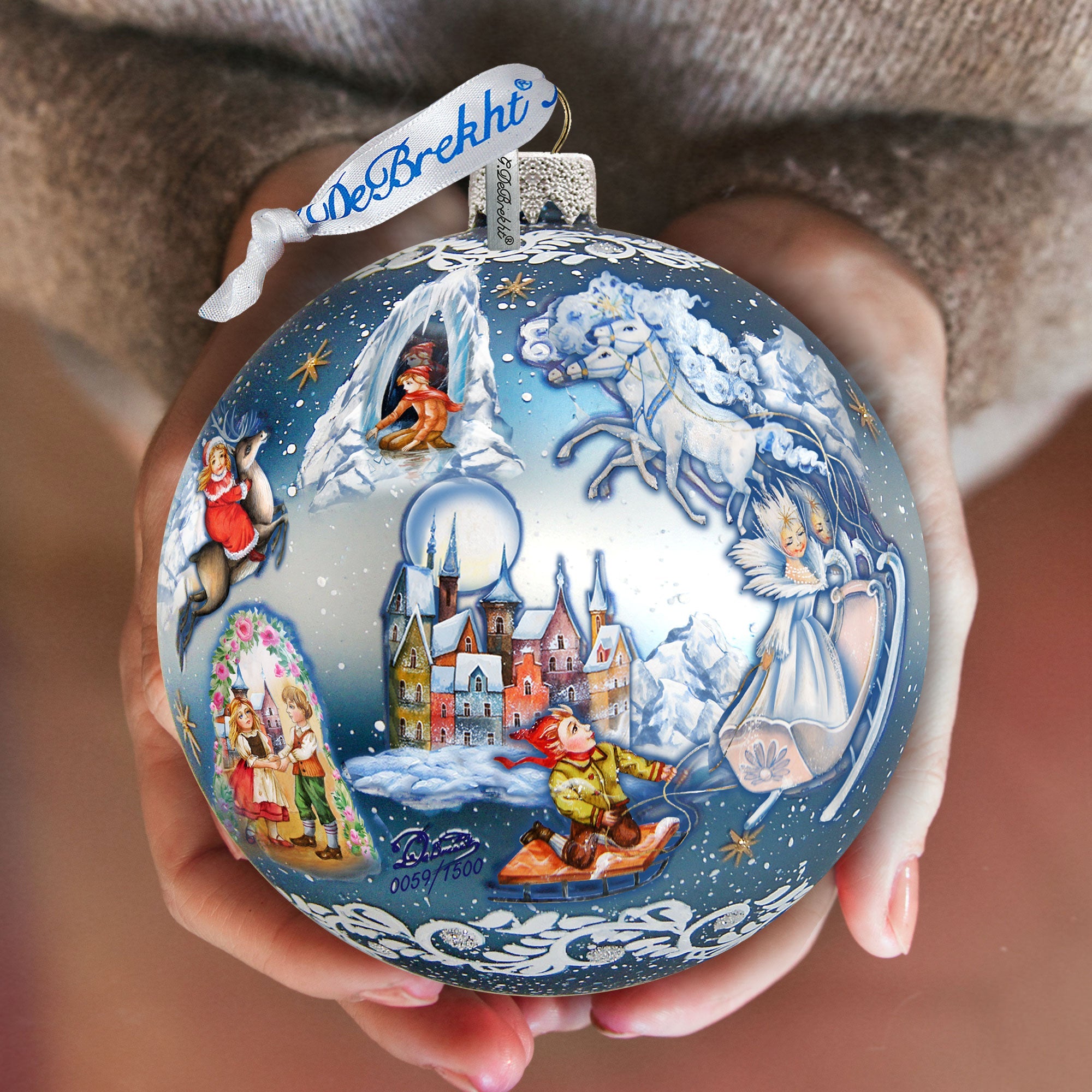Limited Edition, Oversized Snow Queen Ball Glass Ornament, Christmas Decor - 73852 by G. DeBrekht