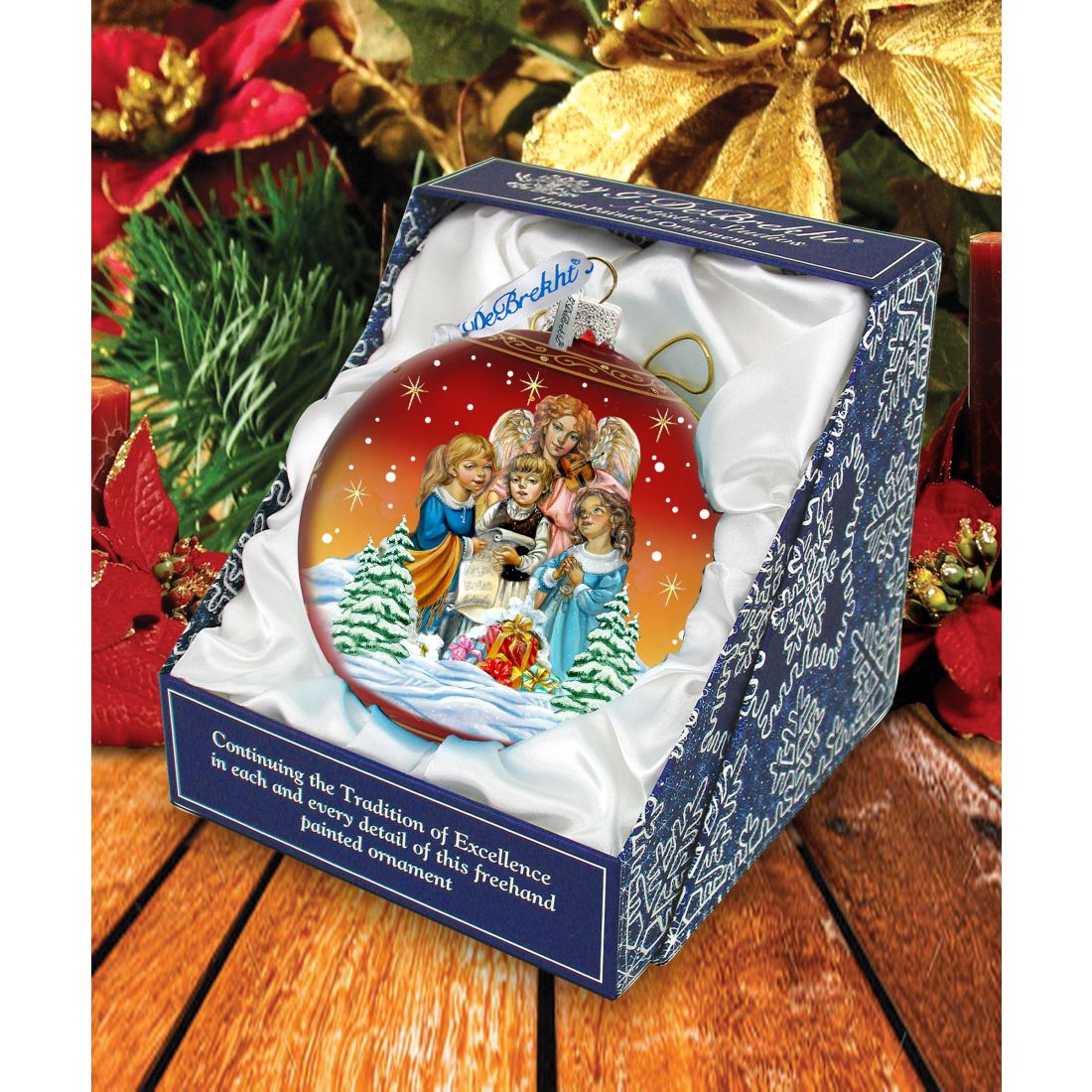 Christmas Guardian Angel Ball Glass Ornament Limited Edition by G. DeBrekht - Christmas Décor - 73877