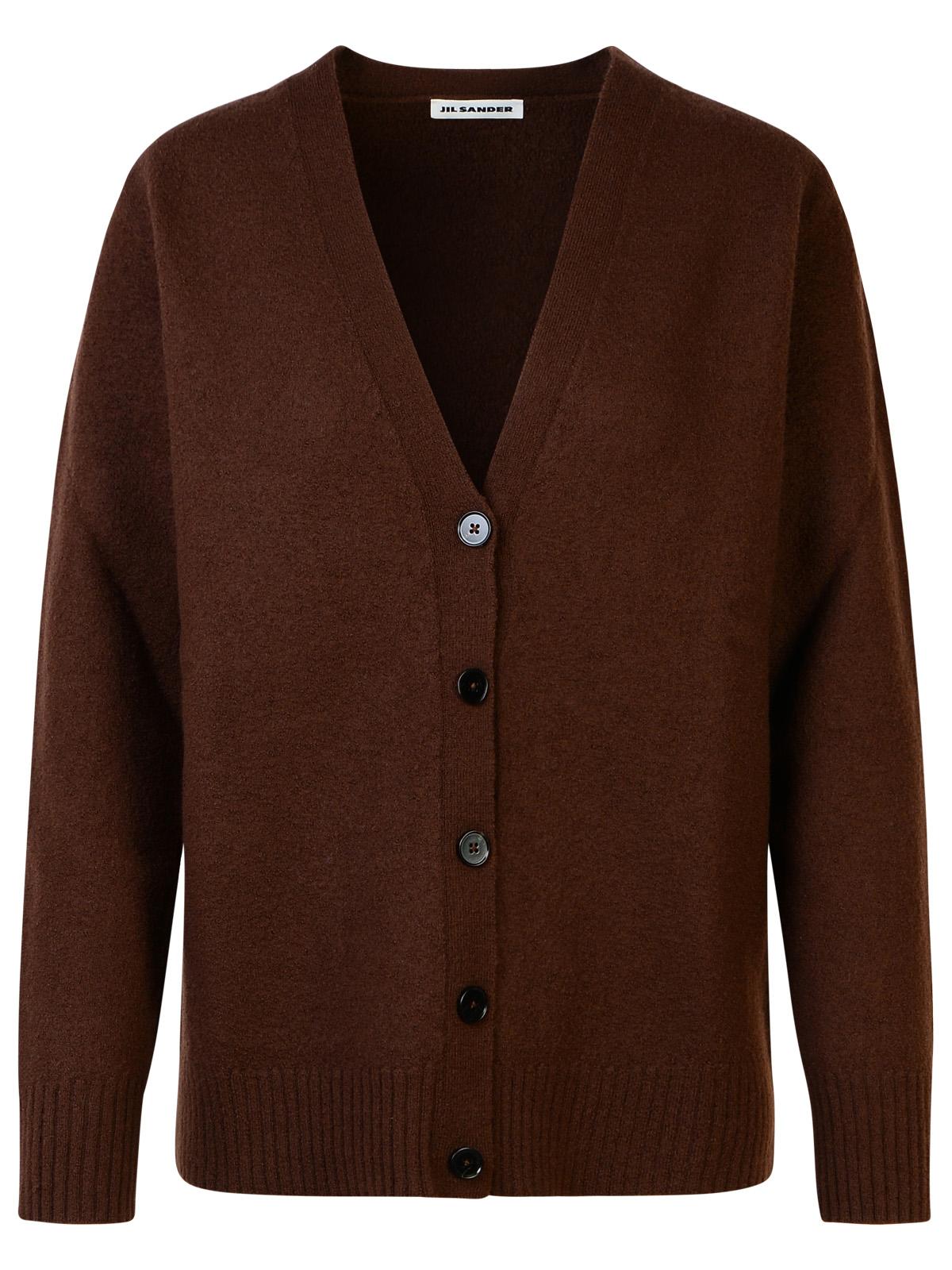 Jil Sander Brown Wool Cardigan Women