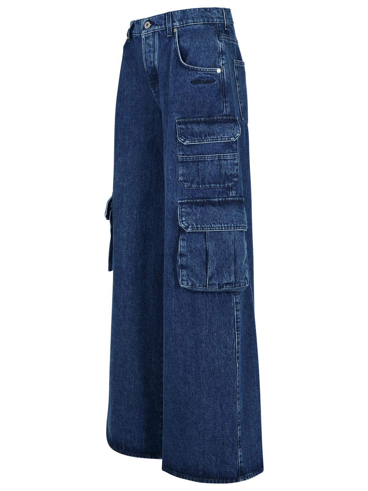 Off-White Cargo 'Baggy' Jeans In Blue Cotton Women