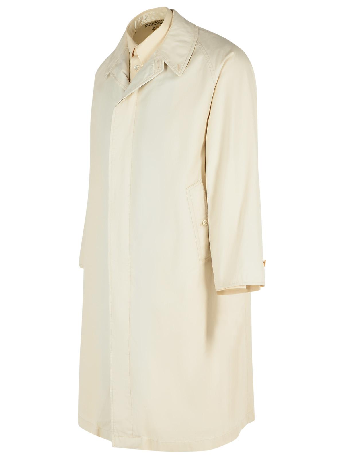 Maison Margiela Ivory Cotton Trench Coat Men