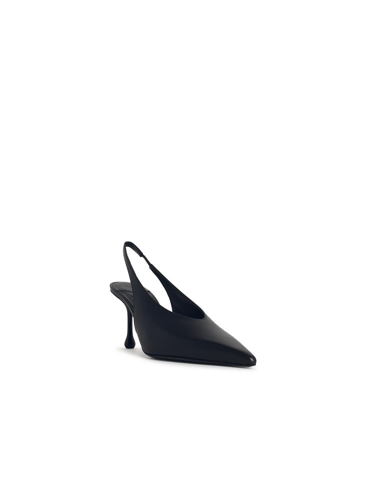 Jimmy Choo 'Isa 80' Black Leather Slingbacks Women