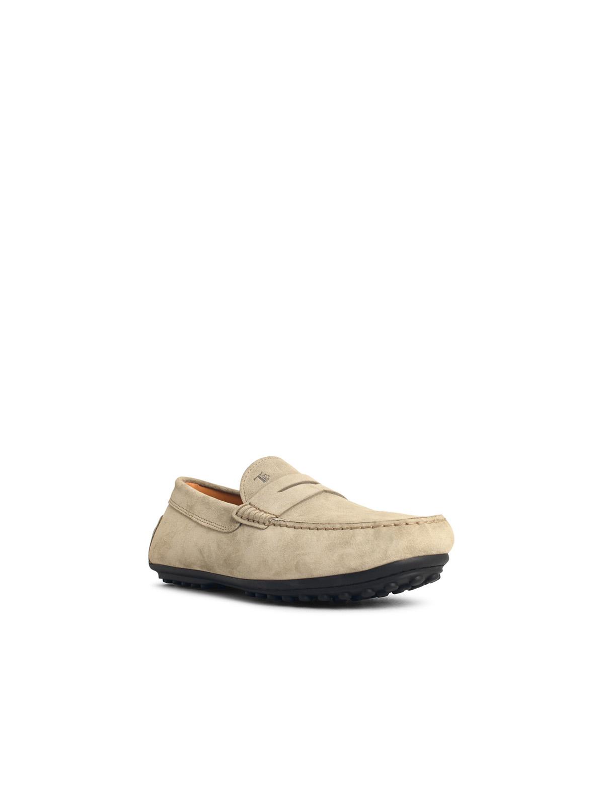 Tod's 'City Gommino' Beige Suede Loafers Men