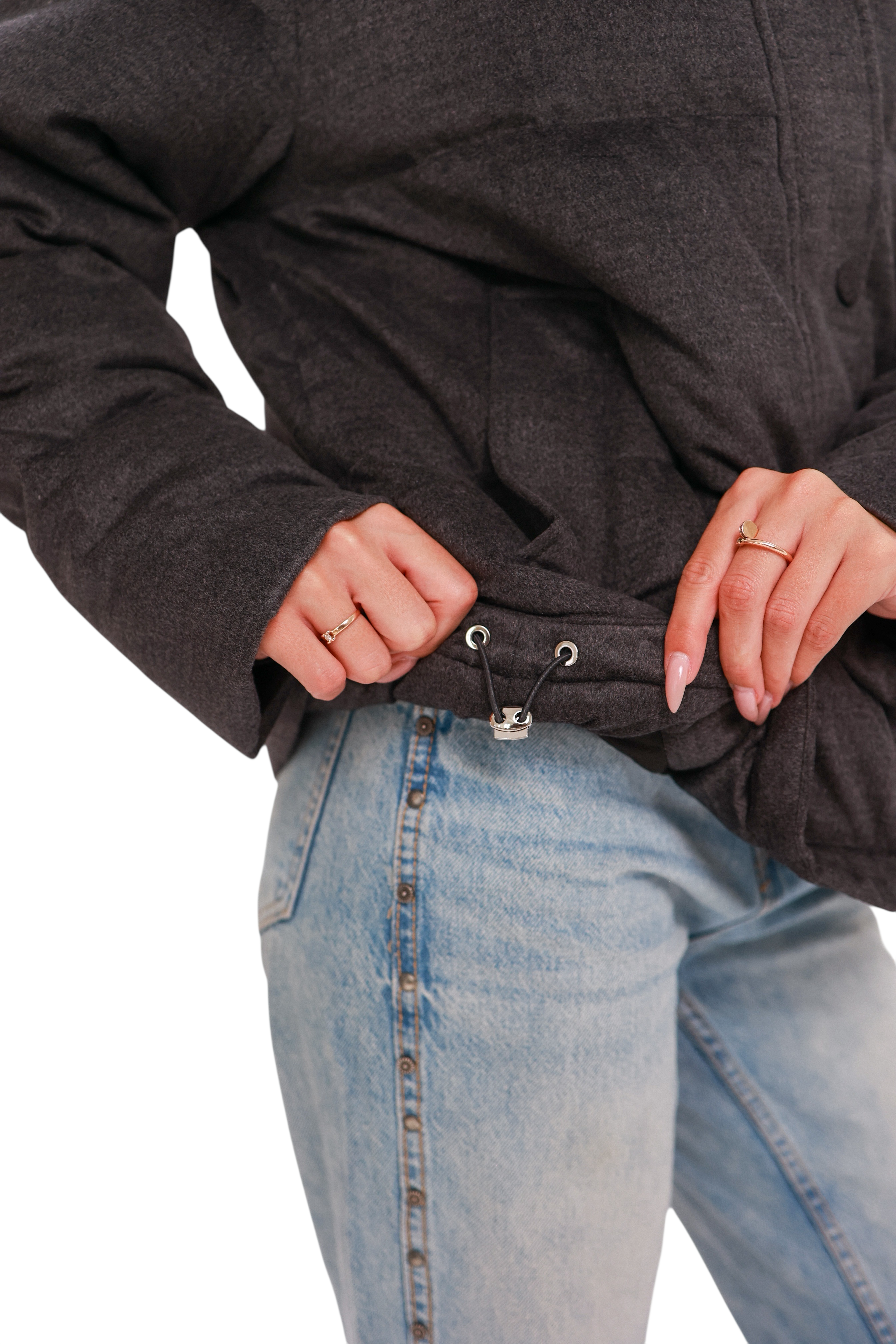 Elisa Genuine Polar Fox Fur Cashmere Effect Down Coat