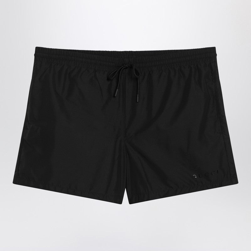 Gucci Black Swimsuit With Logo Men