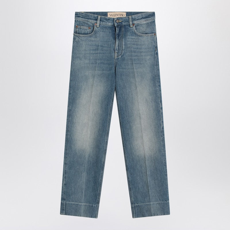 Valentino Faded-Effect Blue Jeans Women