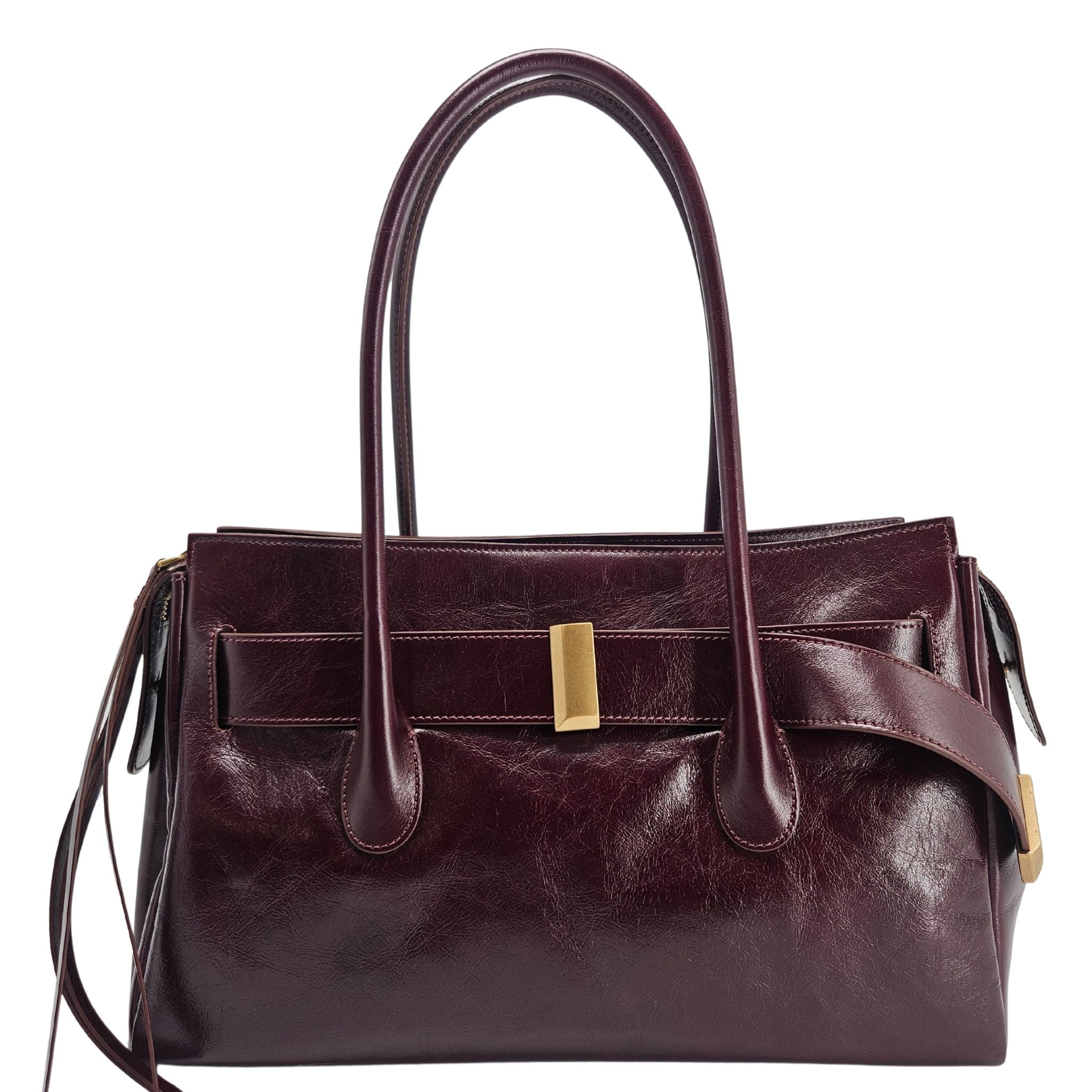 Emeralda Burgundy Leather Shoulder Bag