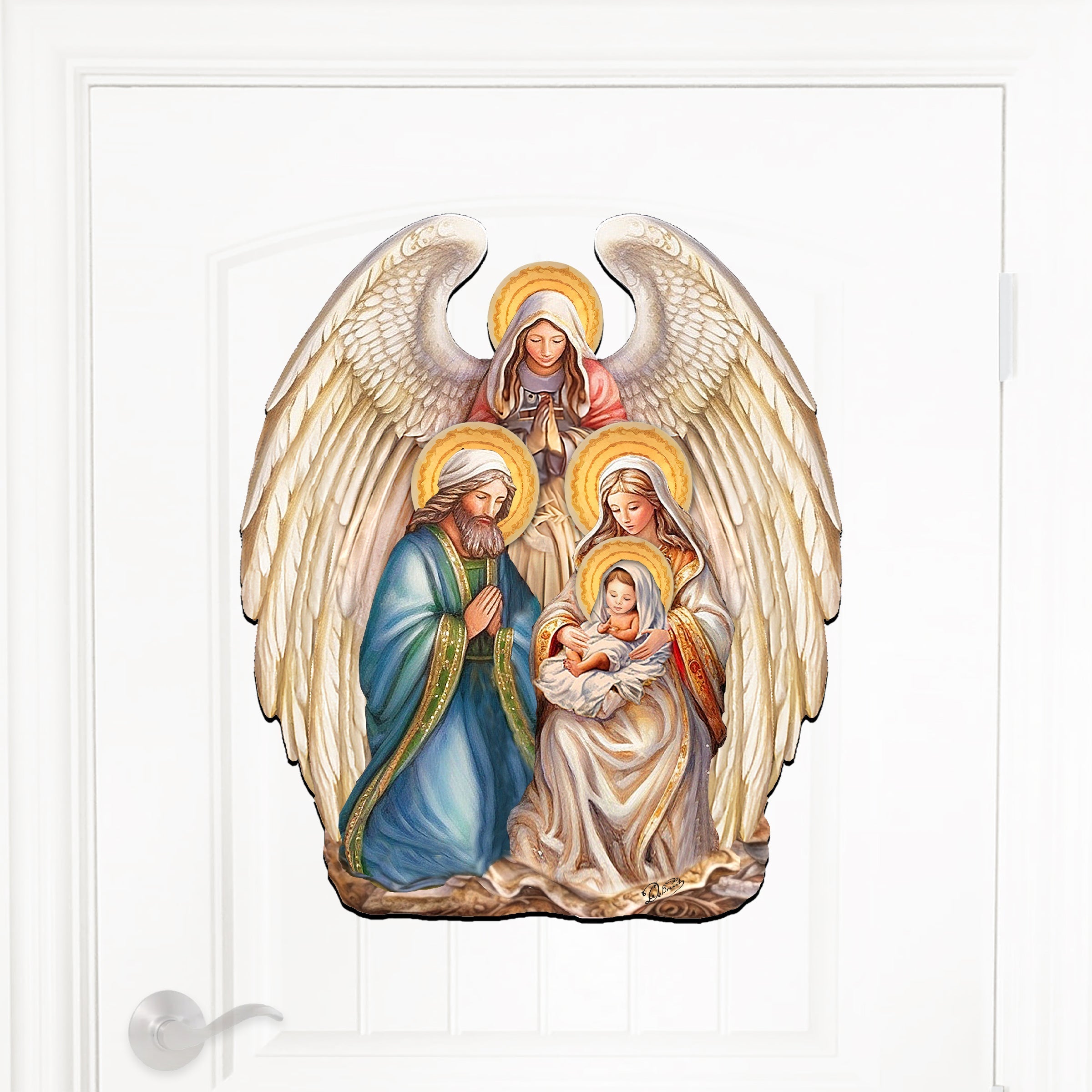Nativity with Angel Holiday Door Decor by G. Debrekht - Christmas Decor - 8611056H