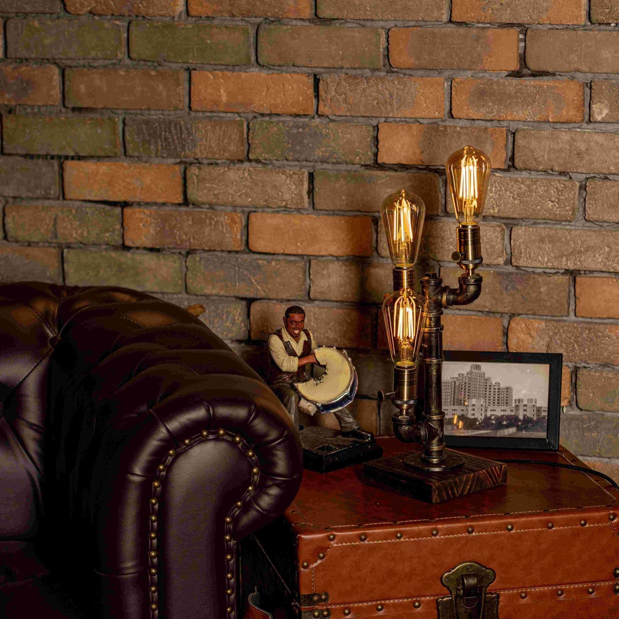 7DAY'S Shadow Steampunk Handmade Vintage Adjustable Pipe Lamp