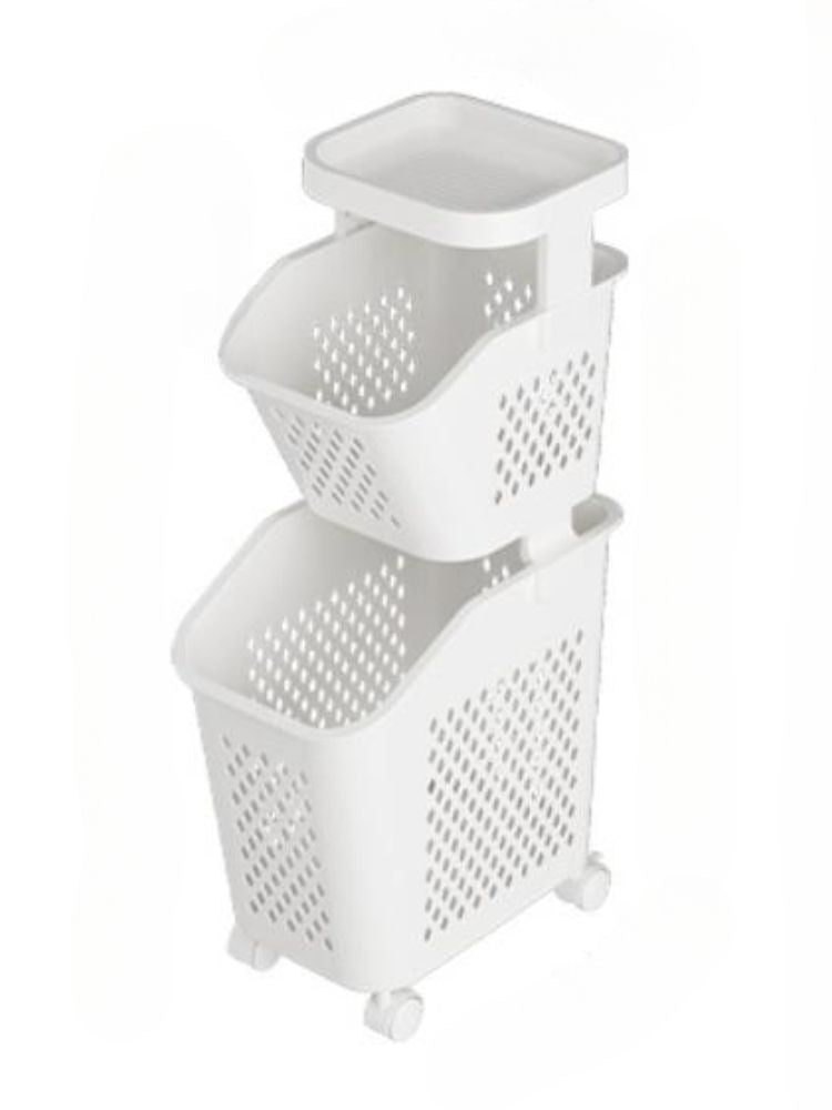7DAY'S Stitched Laundry Basket Household Dirty Clothes Storage Basket Bathroom Partition Floor to Floor Shelf Narrow