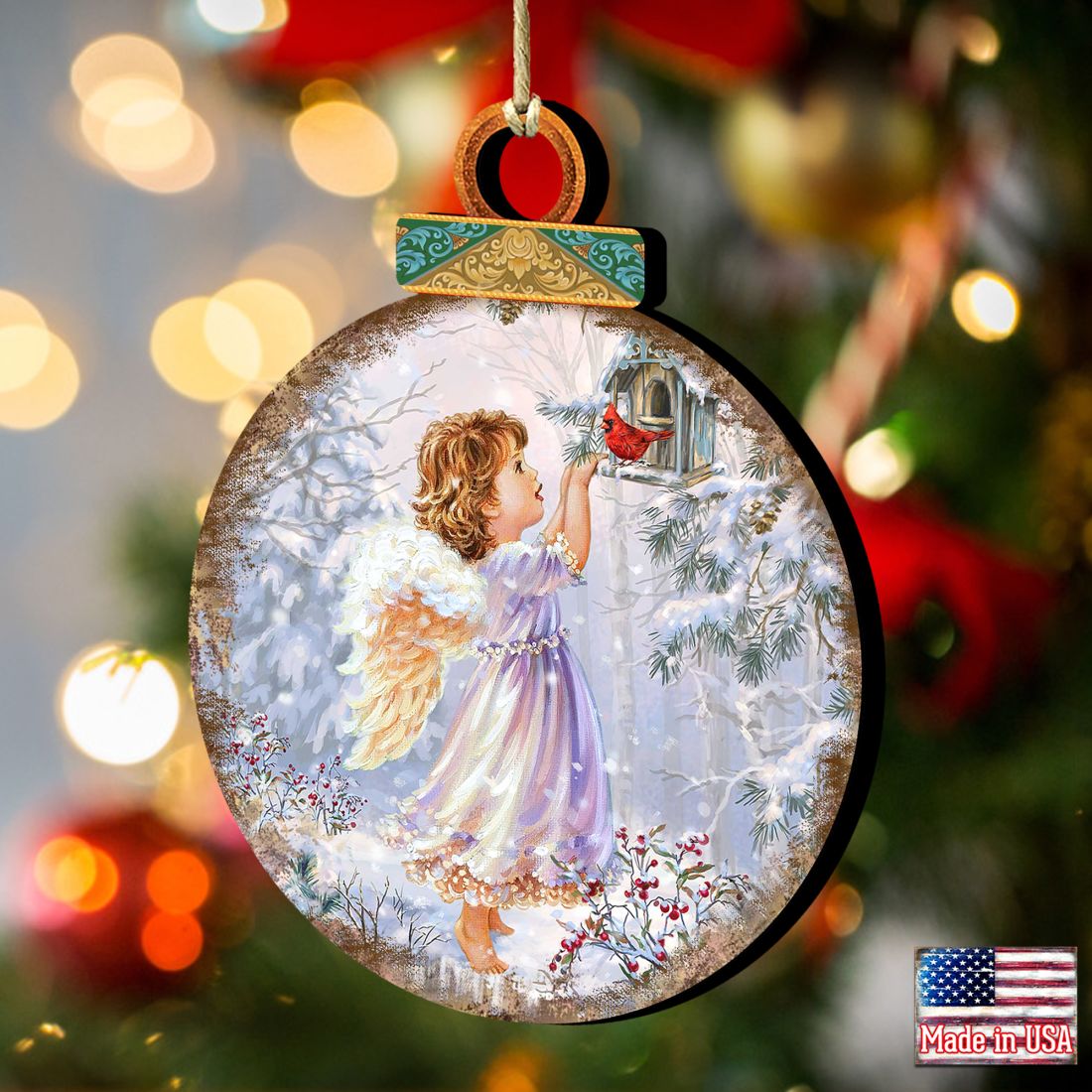 Little Christmas Joy Wooden Ornaments by Gelsinger - Nativity Holiday Decor - 8021118-1622