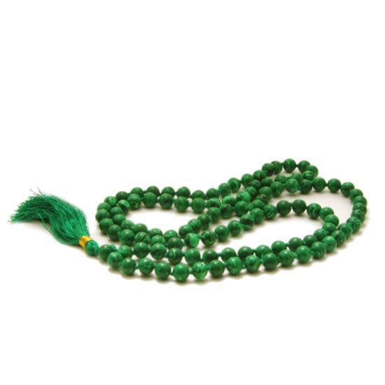 Malachite Mala Beads Necklace - 108 count by OMSutra