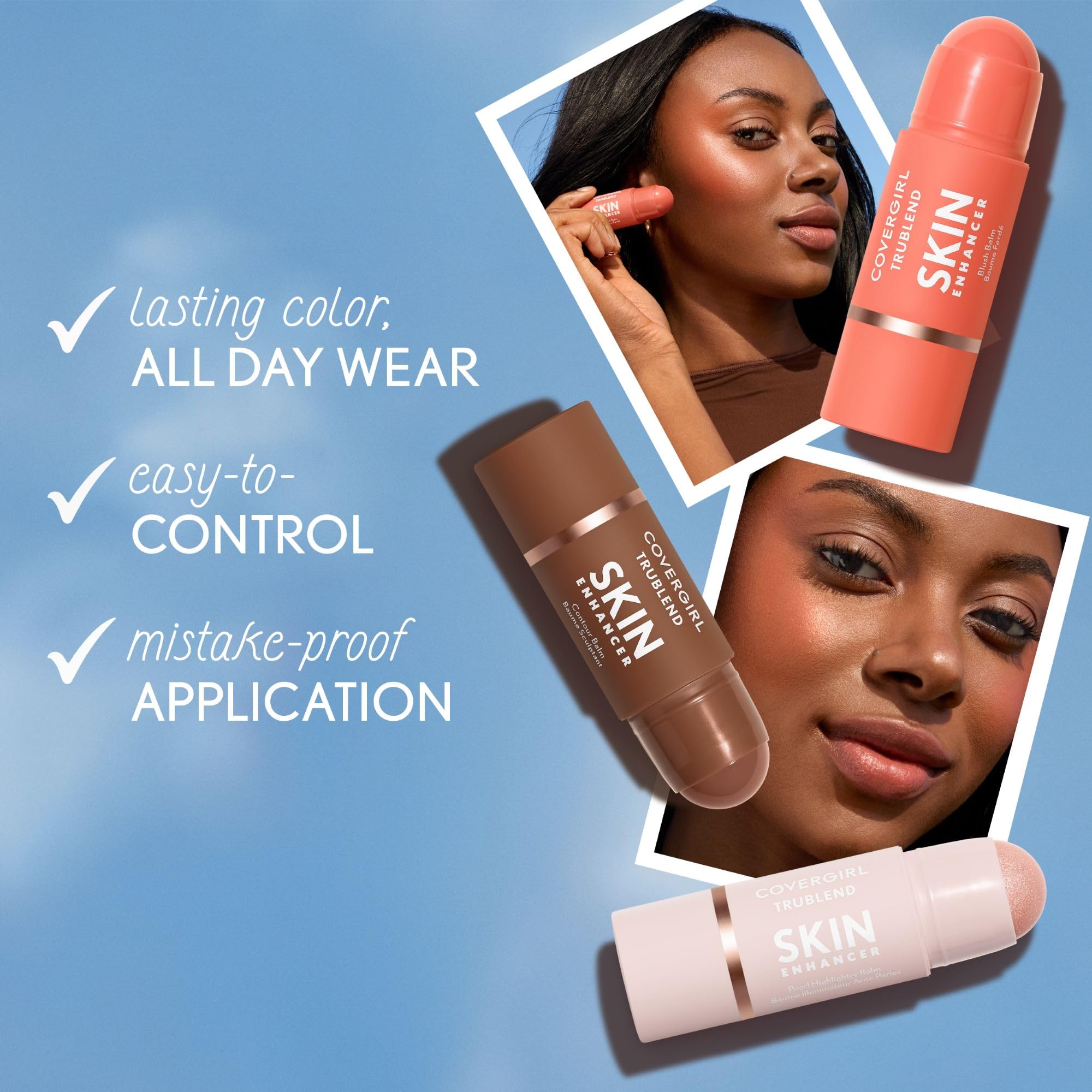CoverGirl Trublend Skin Enhancer Contour Stick Balm, 110 Defined Contour, Vegan Formula, Easy to Use, Glides on Effortlessly, Non-Greasy, Doesn't Crease, 0.21oz