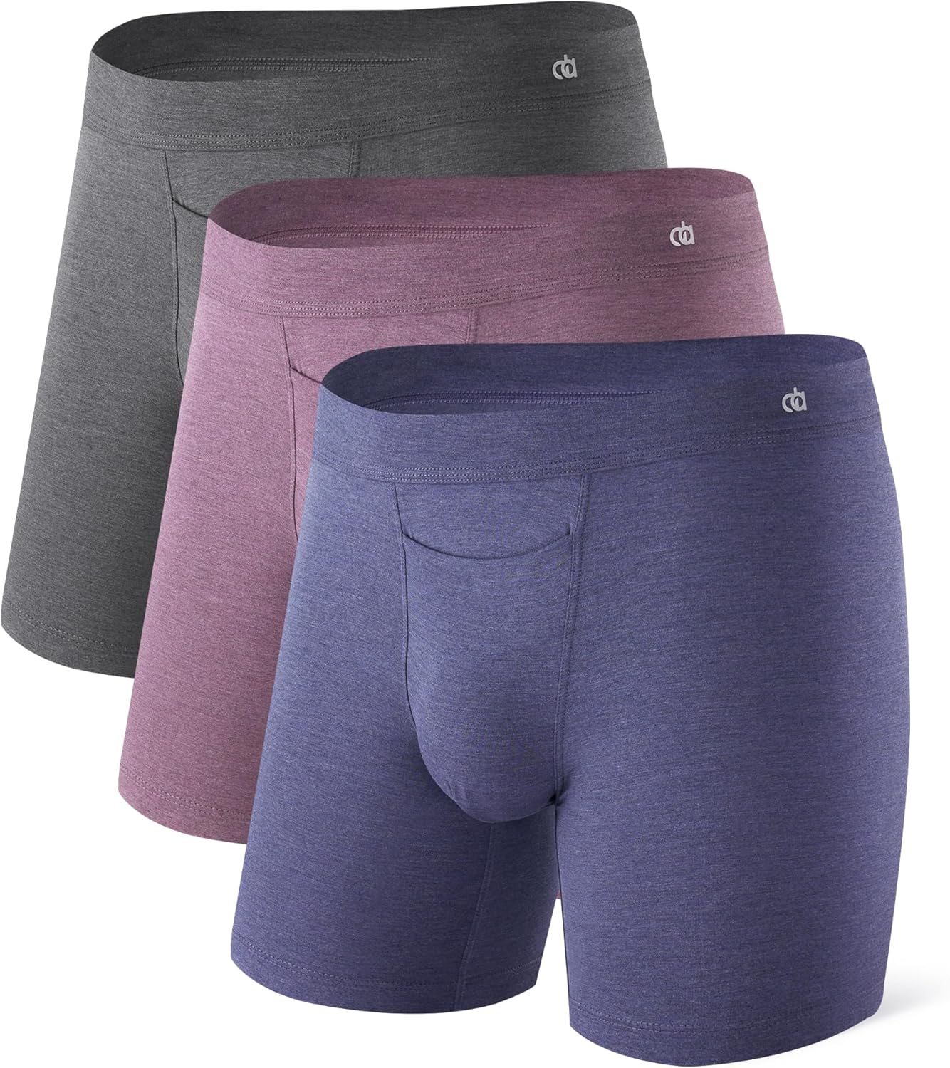 DAVID ARCHY Men's Breathable Underwear Soft Comfortable Moisture-Wicking with Fly Underwear Boxer Briefs for Men 3 Pack