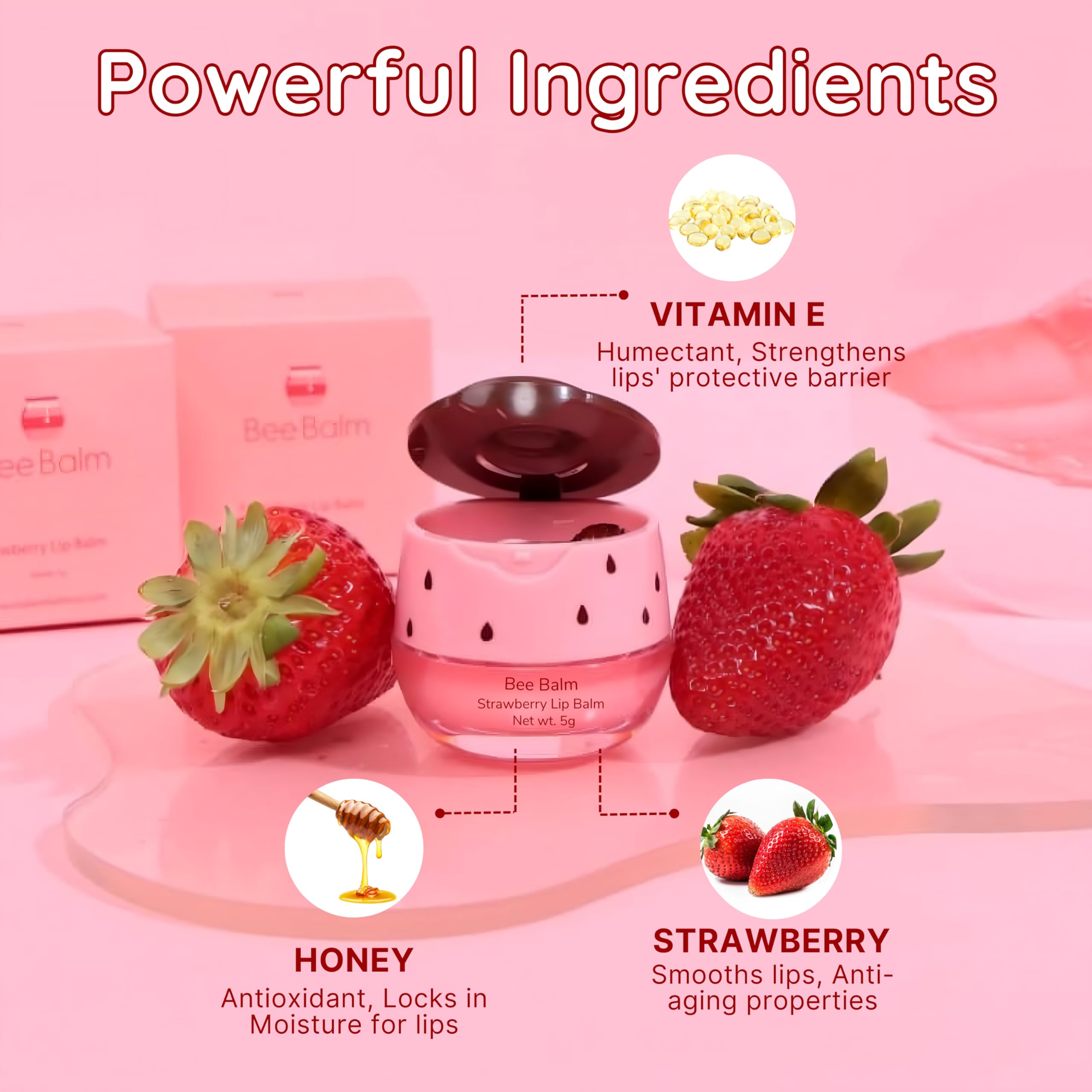 Original My Bee Balm Lip Balm - 2 pack Hydrating Balm Honey Pot for Dry, Chapped & Cracked Lips - Enriched with Propolis, Honey & Vitamin E - Soften, Smooth & Reduce Lip Lines