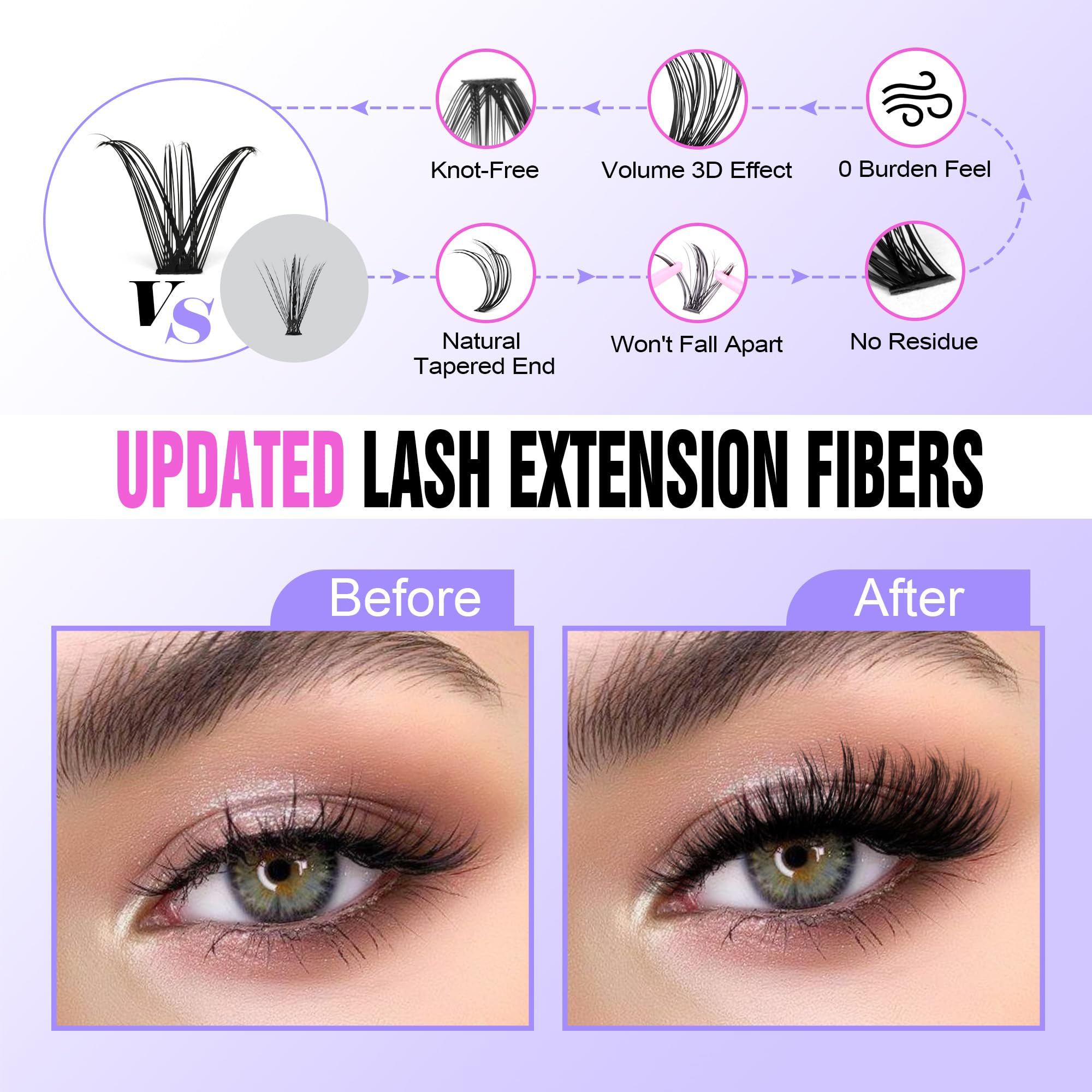 Pawotence Lash Extension Kit DIY 280pcs Lash Clusters Eyelash Extension Kit, 9-16mm 30D 40D Individual Lashes Kit with Lash Bond and Seal, Lash Tweezers for Self Use (30D&40D, 0.07D, 9-16mm, Kit)