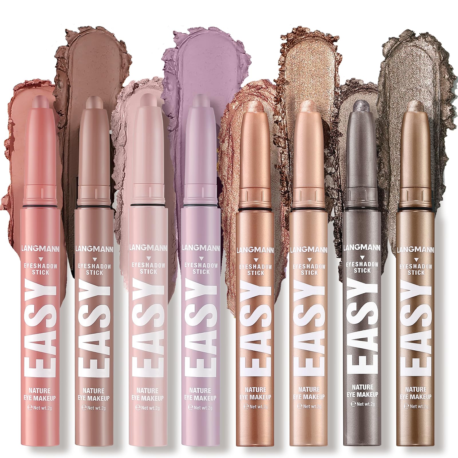 Jolilab Eyeshadow Stick Set, 8 Colors Matte Professional Bright-Colored Contouring and Highlight Eyeshadow Stick, Cream Waterproof Long Lasting High Pigmented Eye Shadow. (8, EYESHADOW B)